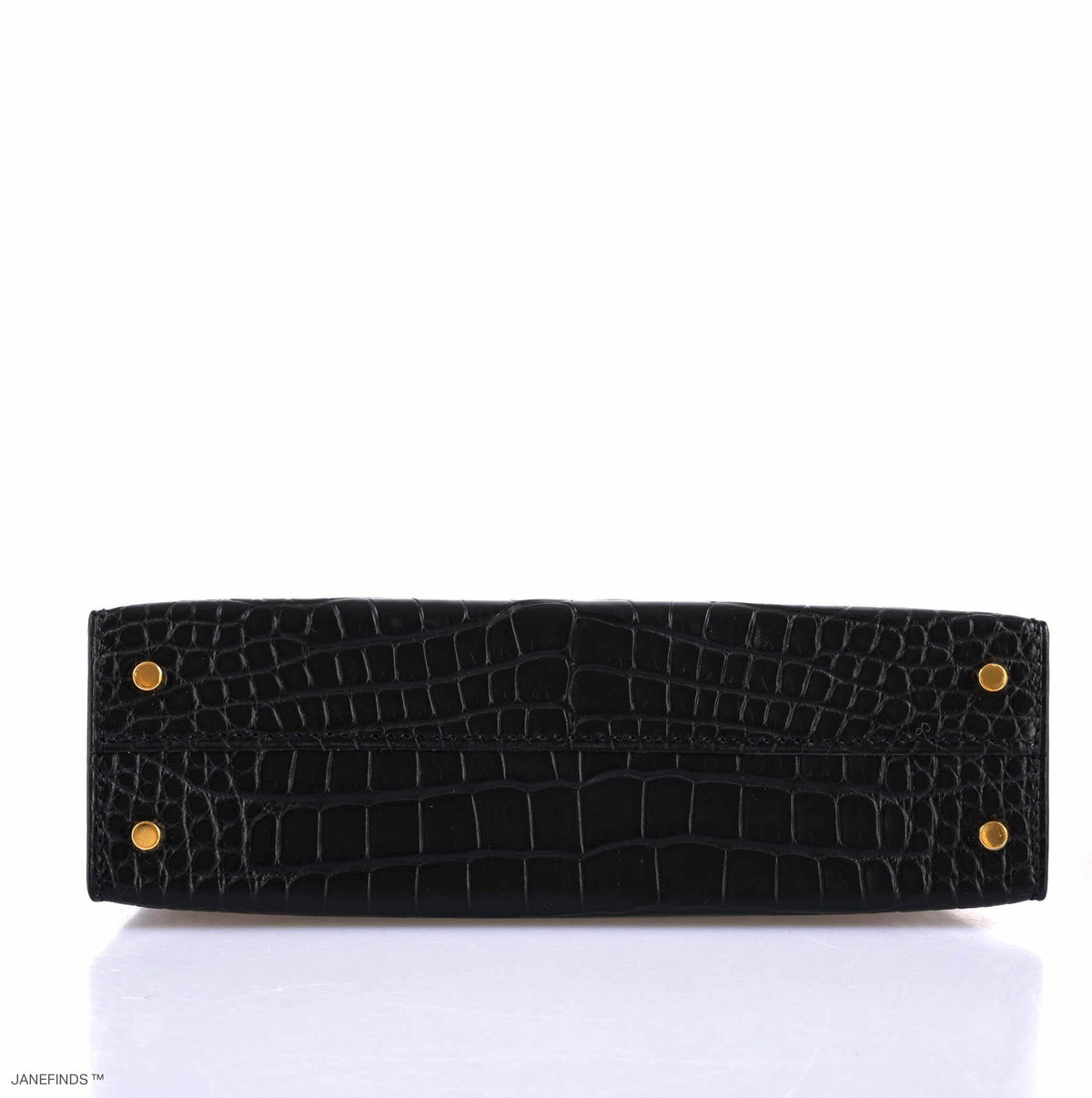 Hermes Kelly 20 Mini II Sellier Black Matte Alligator Gold Hardware
