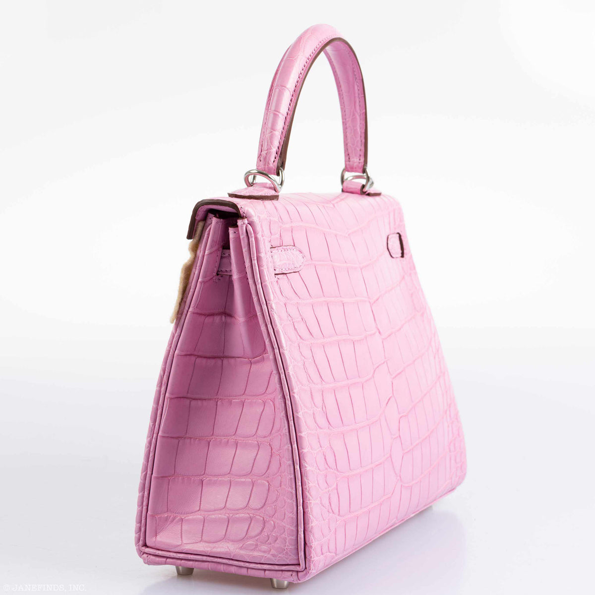 Hermes Kelly 25 Retourne 5P Bubblegum Pink Matte Alligator Palladium Hardware