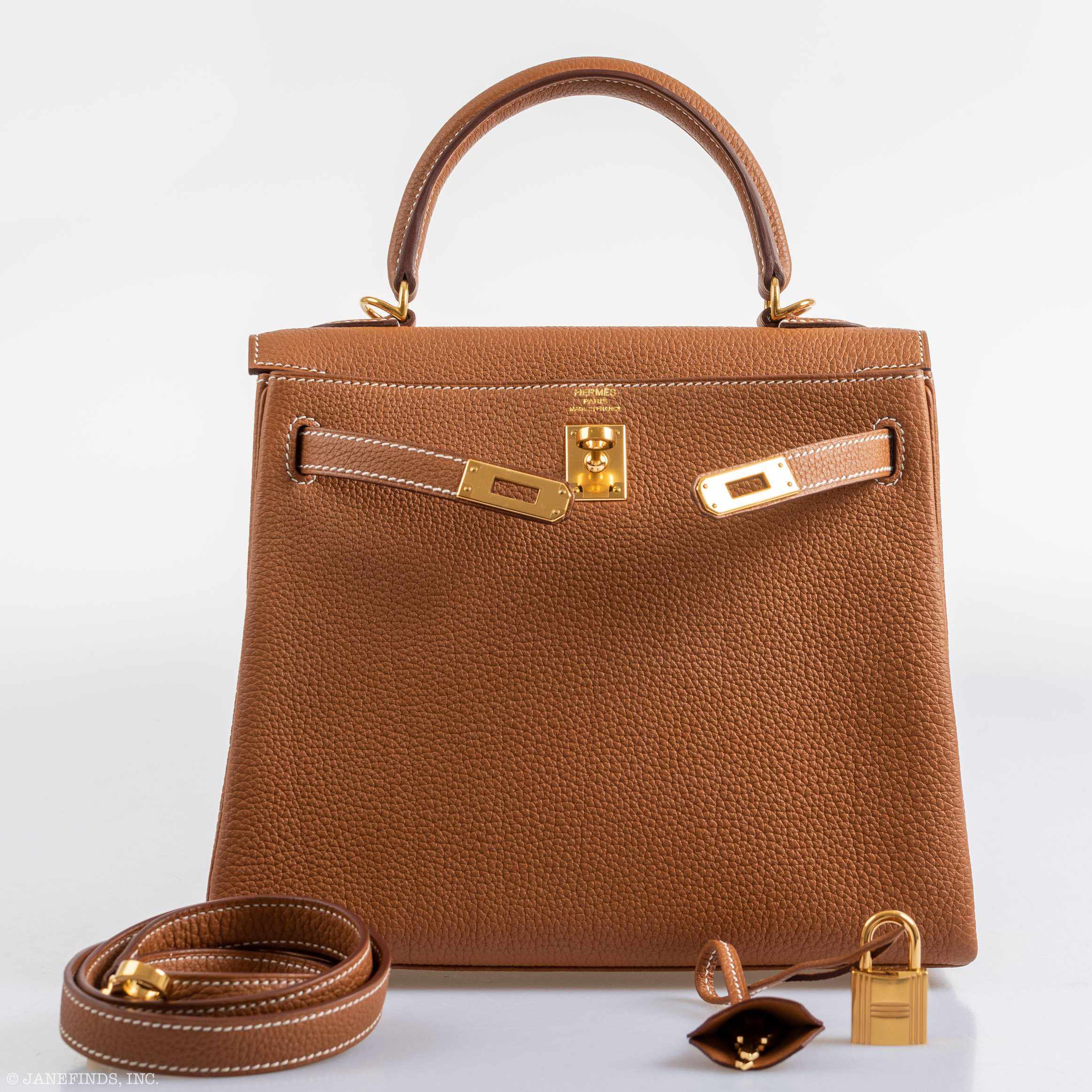 Hermes Kelly 25 Retourne Gold Togo Gold Hardware
