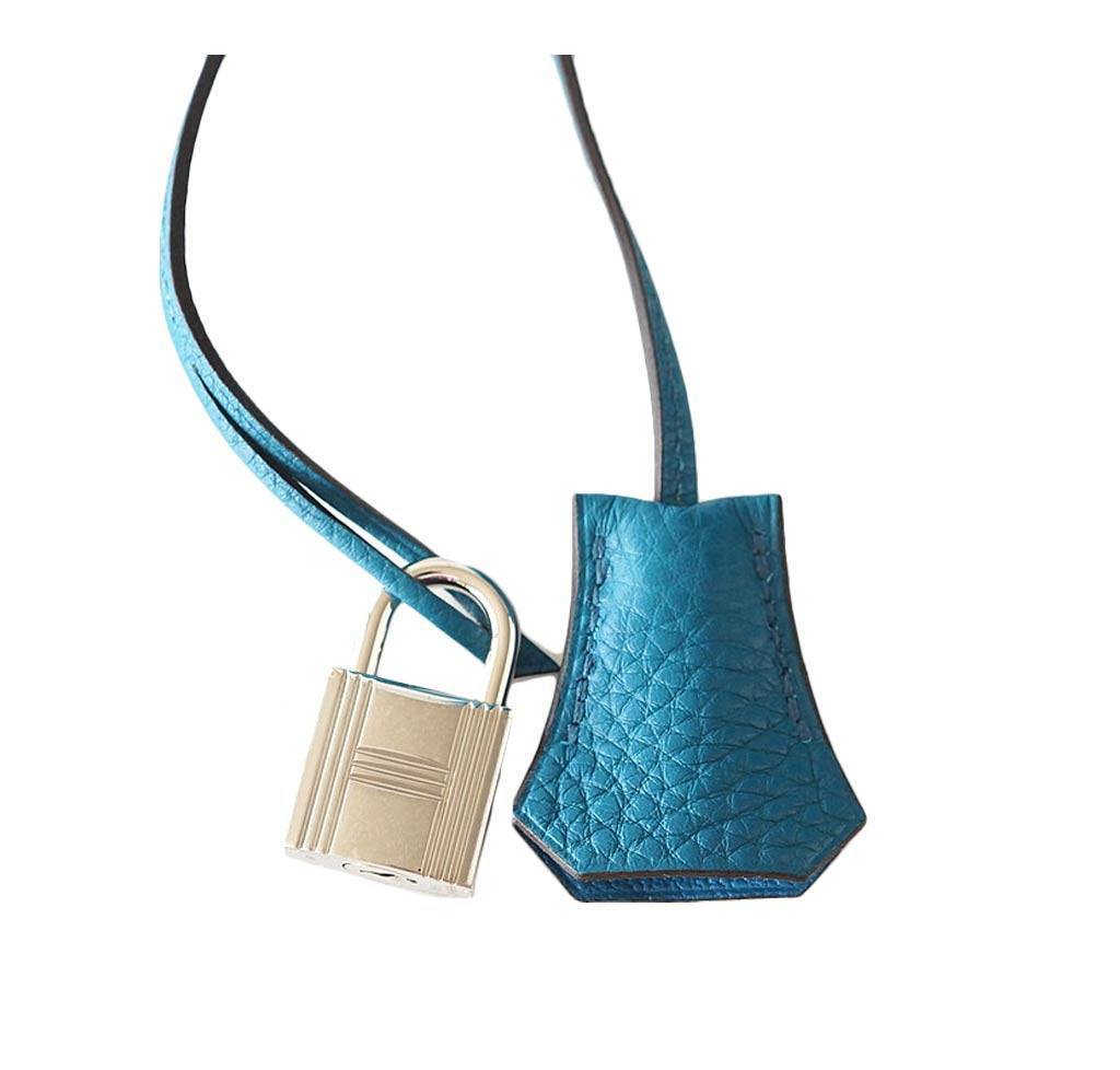 Hermes Kelly Mou 32 Blue Izmir Togo Leather Palladium Hardware