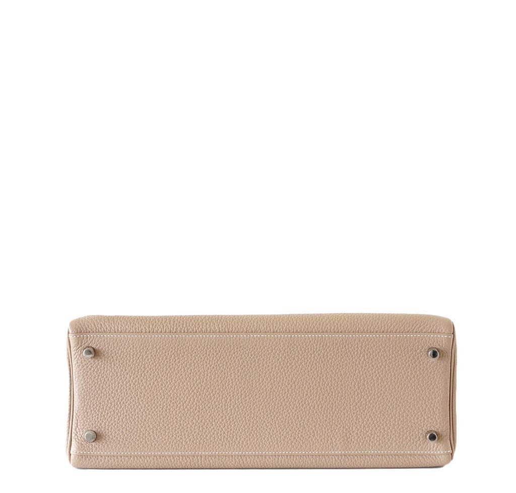Hermes Kelly 35 Argile Supple Bag PHW