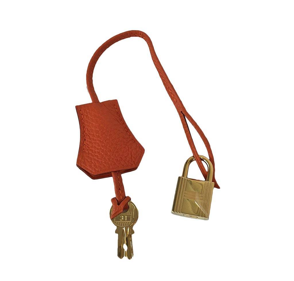 Hermes Kelly 35 Orange Togo Leather Gold Hardware