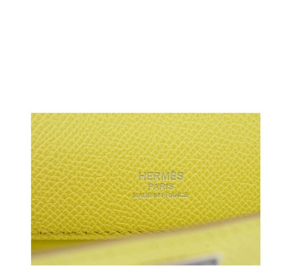 Hermès Kelly Cut Clutch Lime PHW