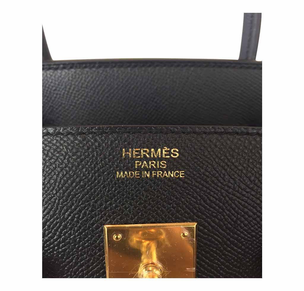 Hermes Birkin 35 Black Epsom Leather Gold Hardware