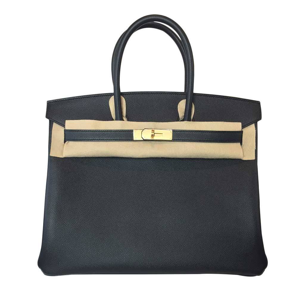 Hermes Birkin 35 Black Epsom Leather Gold Hardware