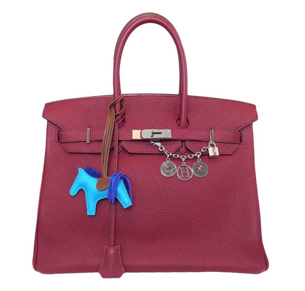 Hermes Birkin 35 Rouge Vif Togo Leather Palladium Hardware