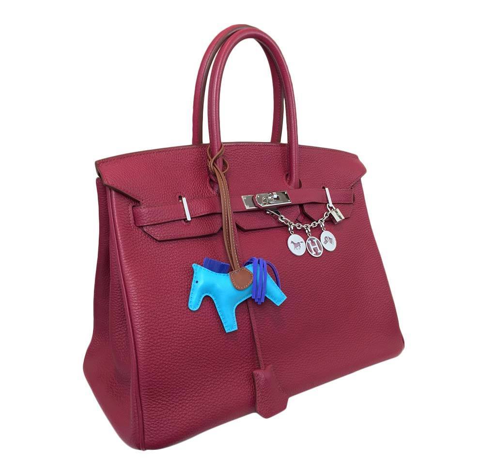 Hermes Birkin 35 Rouge Vif Togo Leather Palladium Hardware