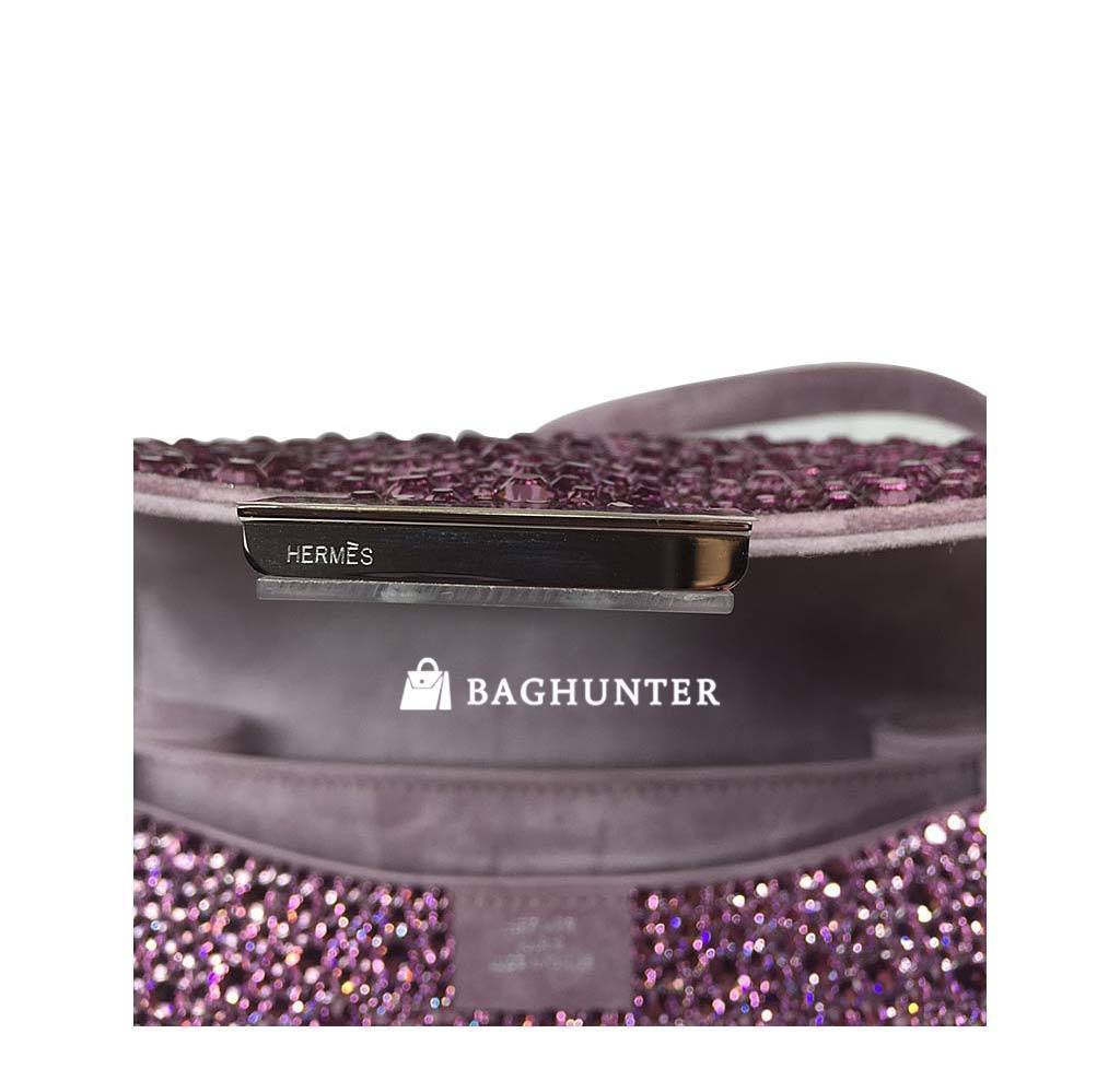 Hermes Constance Mini 18 Lilas Swarovski Crystal Suede Palladium Hardware