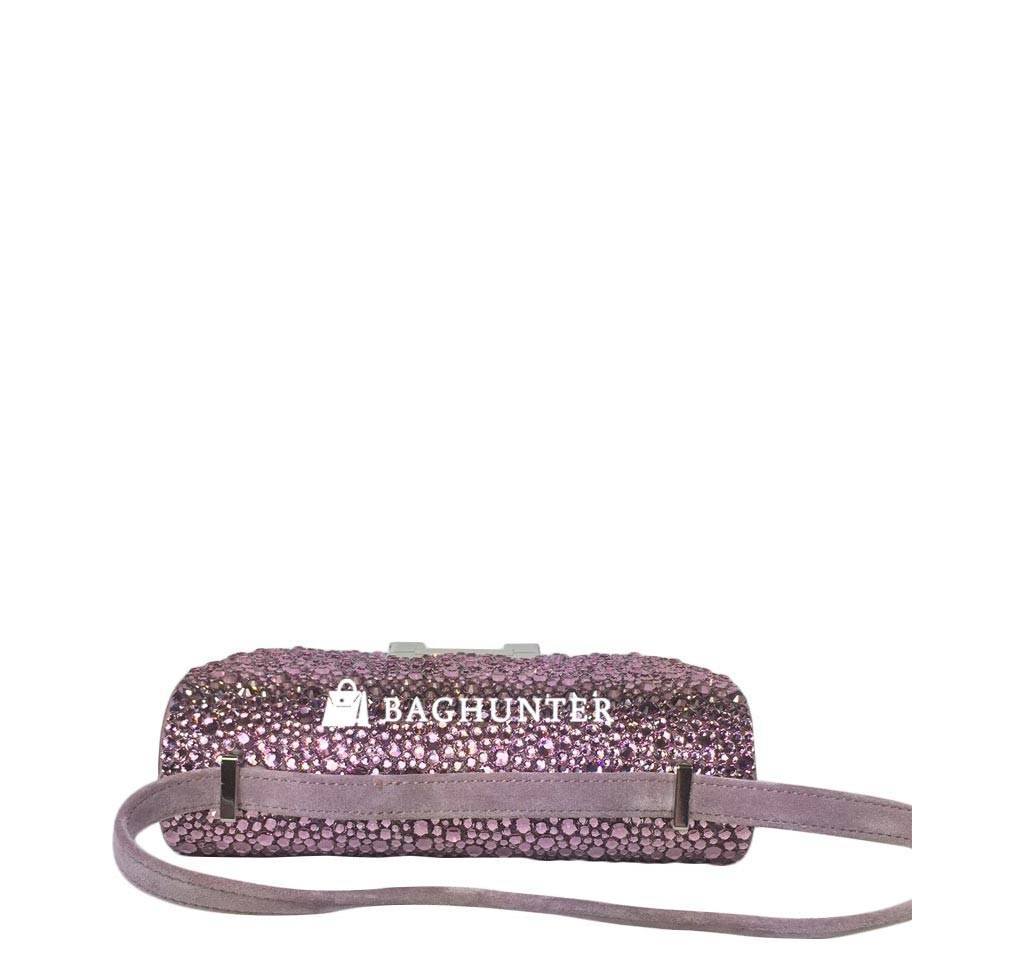 Hermes Constance Mini 18 Lilas Swarovski Crystal Suede Palladium Hardware