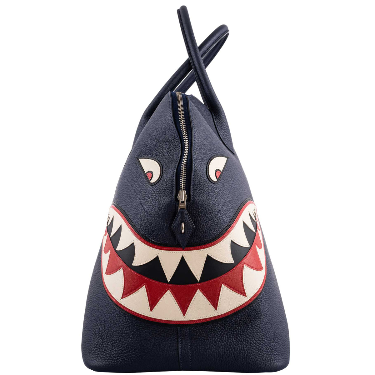 Hermes Bolide 40 Shark Indigo Blue Togo Bag Palladium Hardware