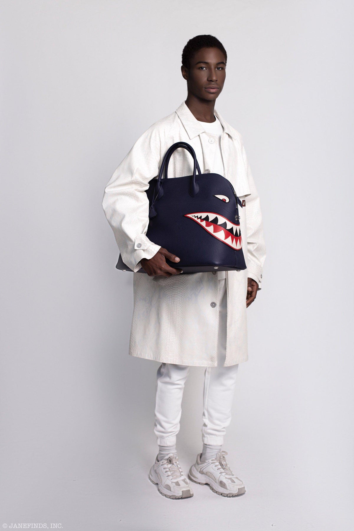 Hermes Bolide 40 Shark Indigo Blue Togo Bag Palladium Hardware