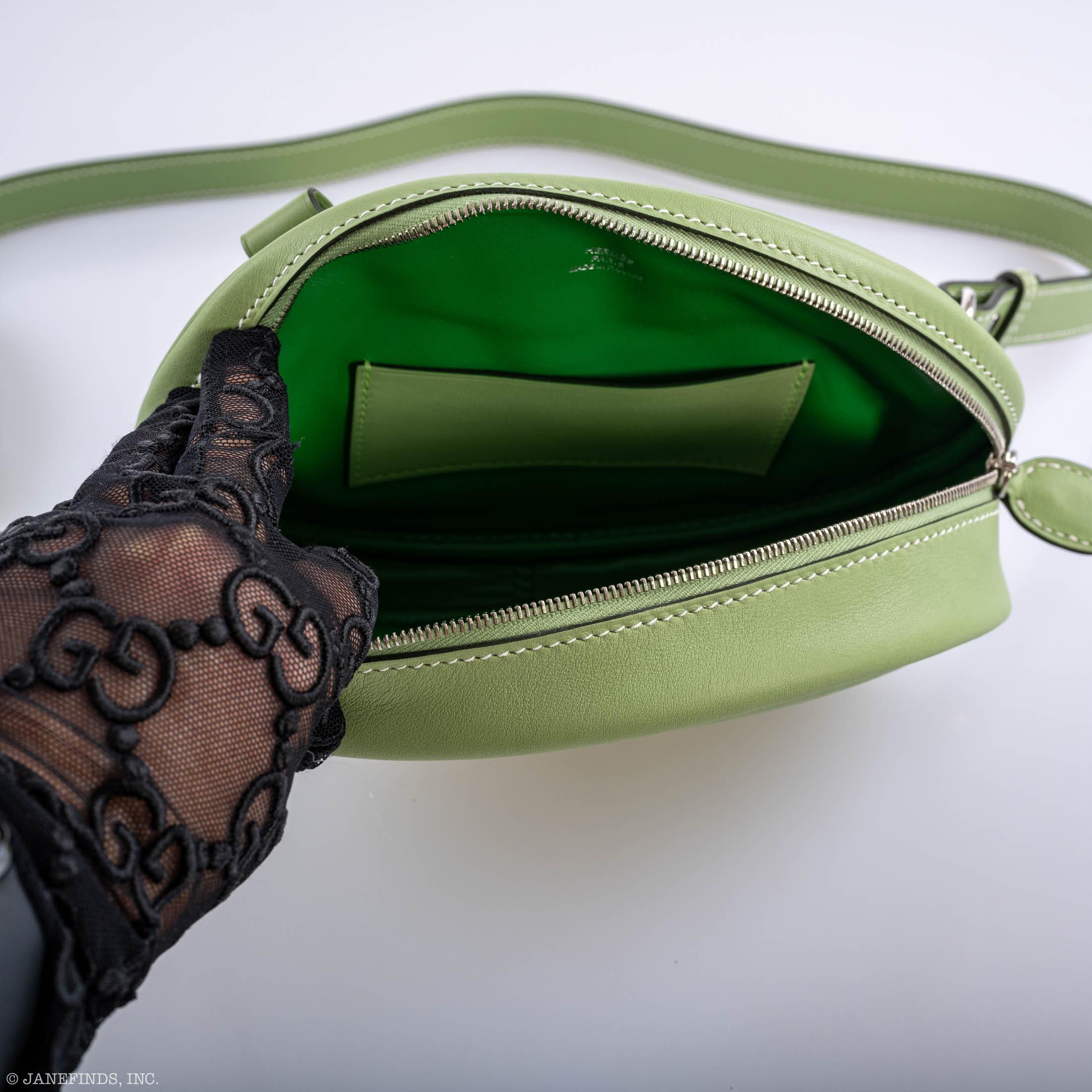 Hermes In-The-Loop Belt Bag Vert Criquet Swift Leather with Palladium Hardware