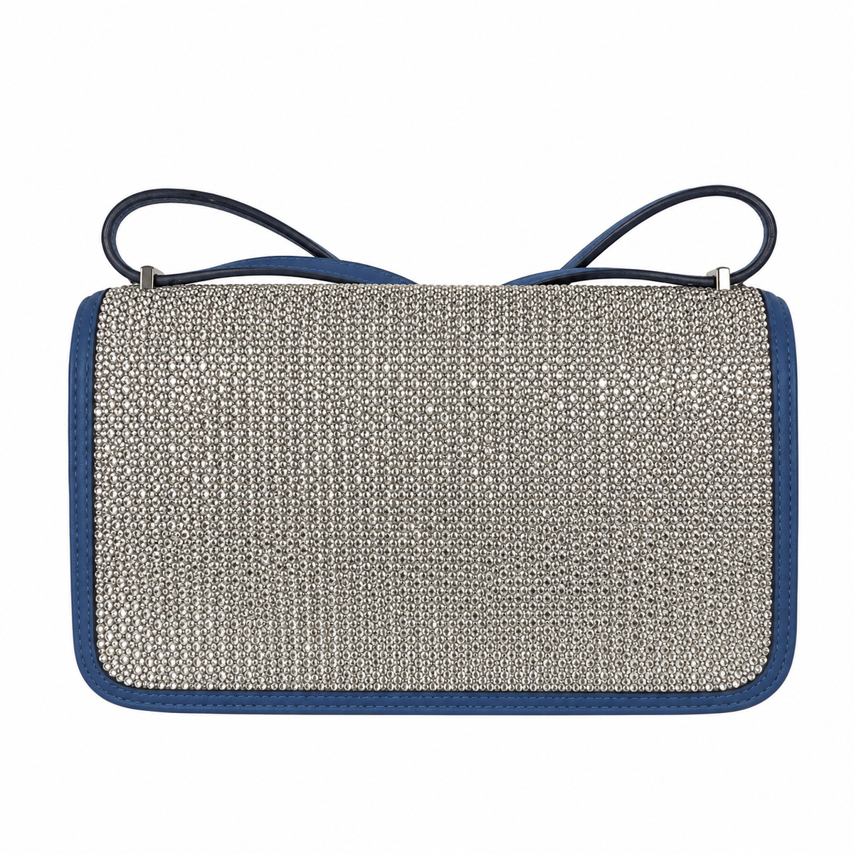 Hermes Constance Elan Bleu de Galice Swift Leather Swarovski Crystal Palladium Hardware