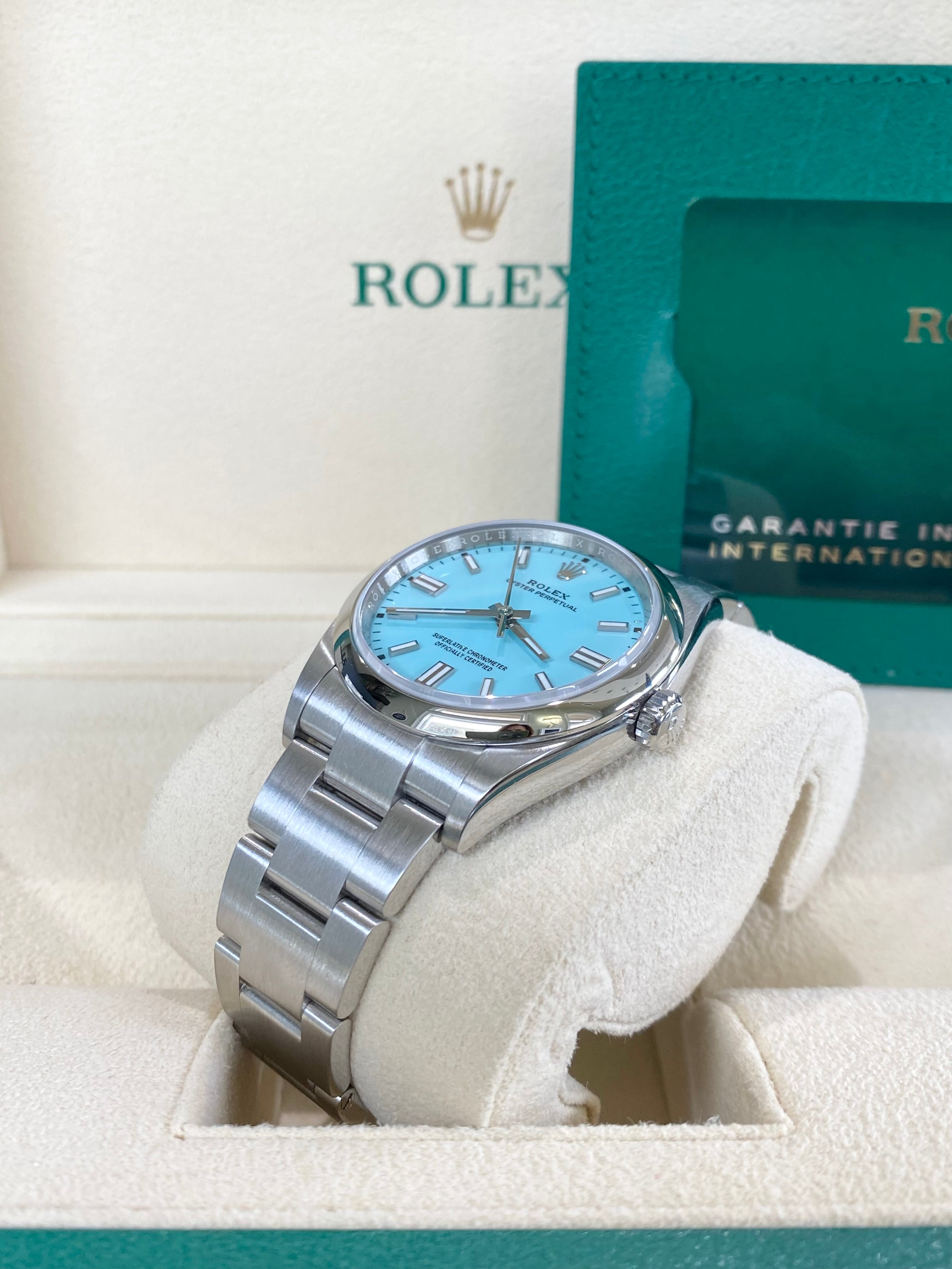 Rolex Oyster Perpetual 36 126000 Turquoise Blue Dial Watch