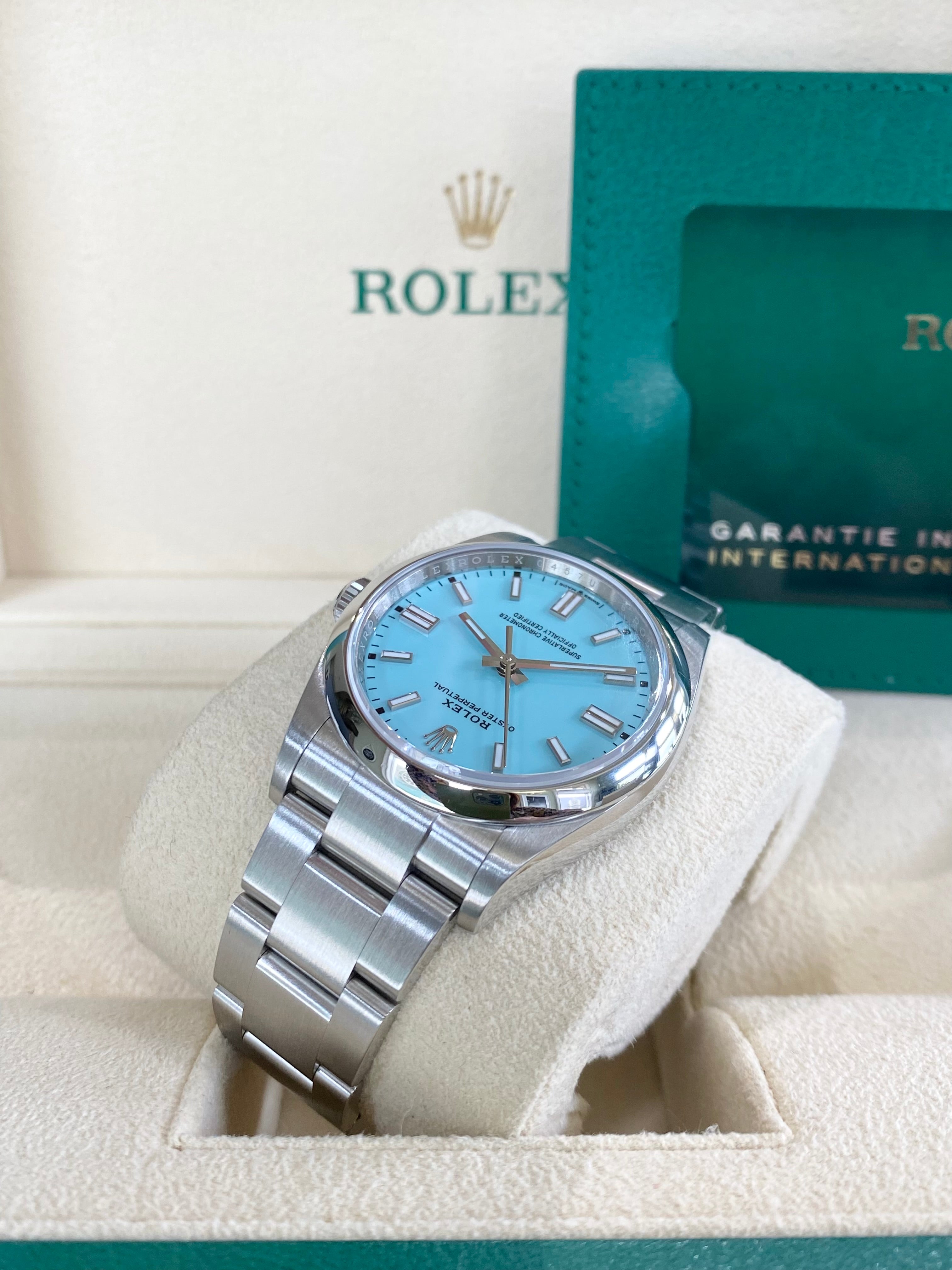 Rolex Oyster Perpetual 36 126000 Turquoise Blue Dial Watch