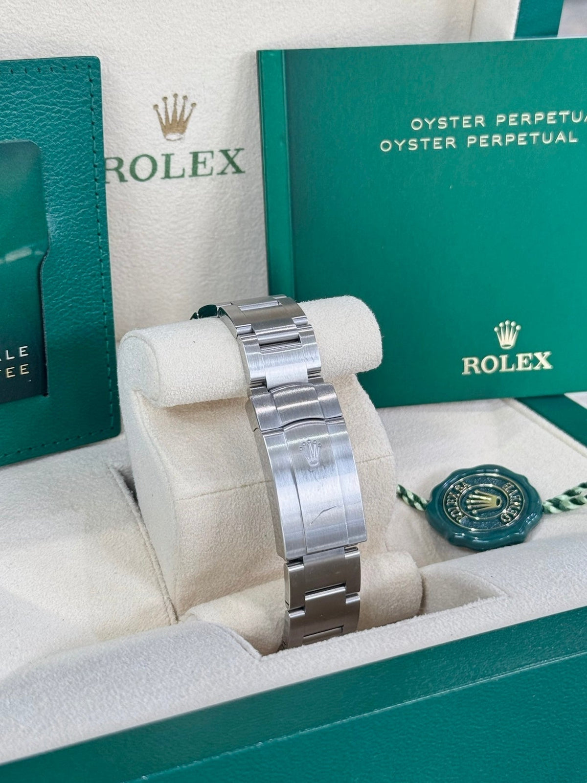 Rolex Oyster Perpetual 41 124300 Turquoise Celebration Dial Watch
