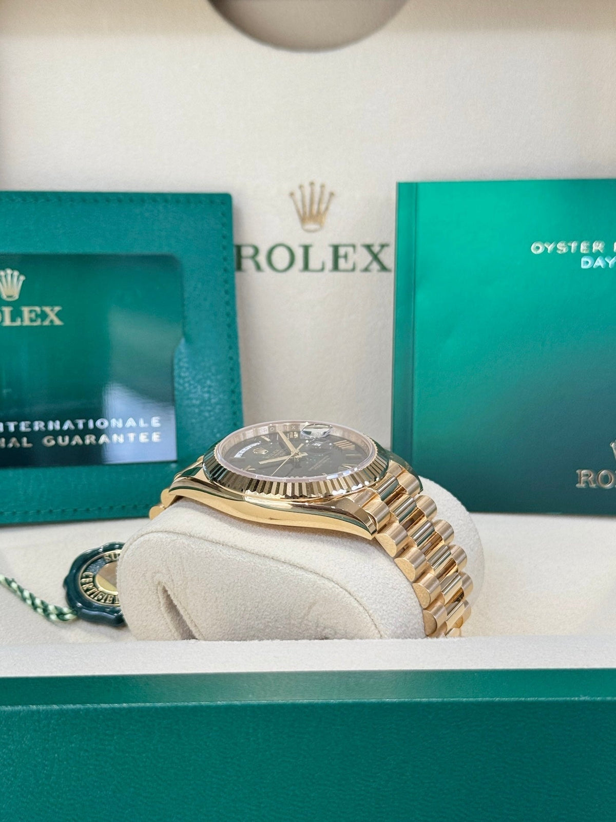 Rolex Day-Date 40 228238 Green Ombre Dial Watch