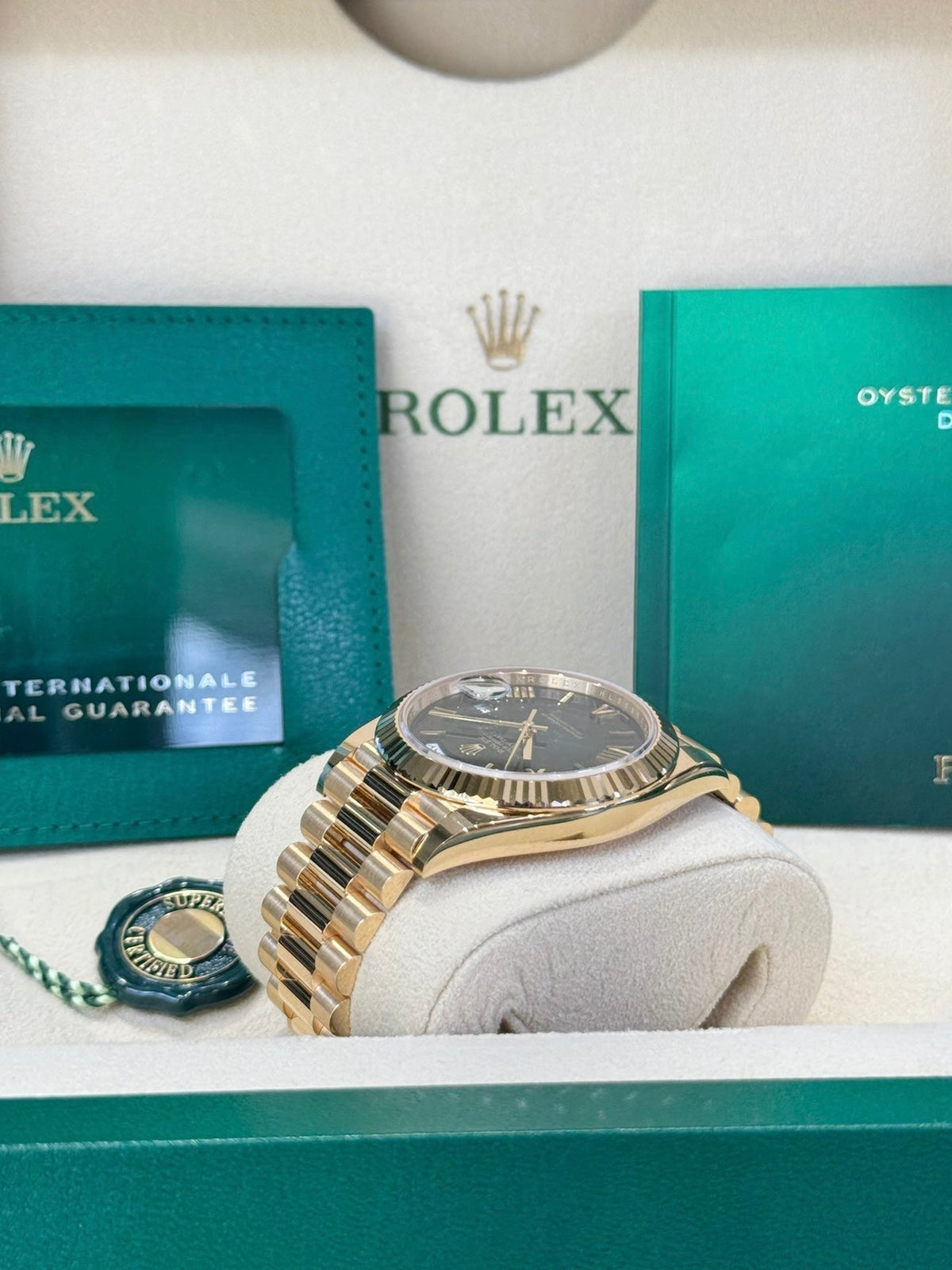 Rolex Day-Date 40 228238 Green Ombre Dial Watch