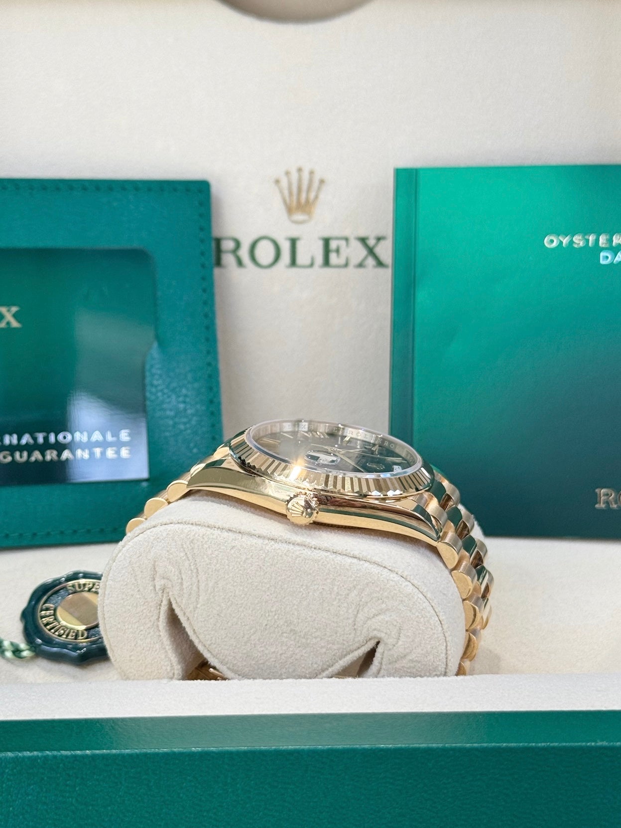 Rolex Day-Date 40 228238 Green Ombre Dial Watch