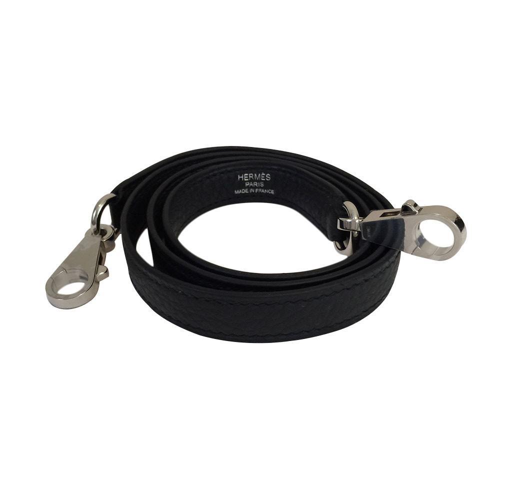 Hermes Kelly 28 Black Togo Leather Palladium Hardware