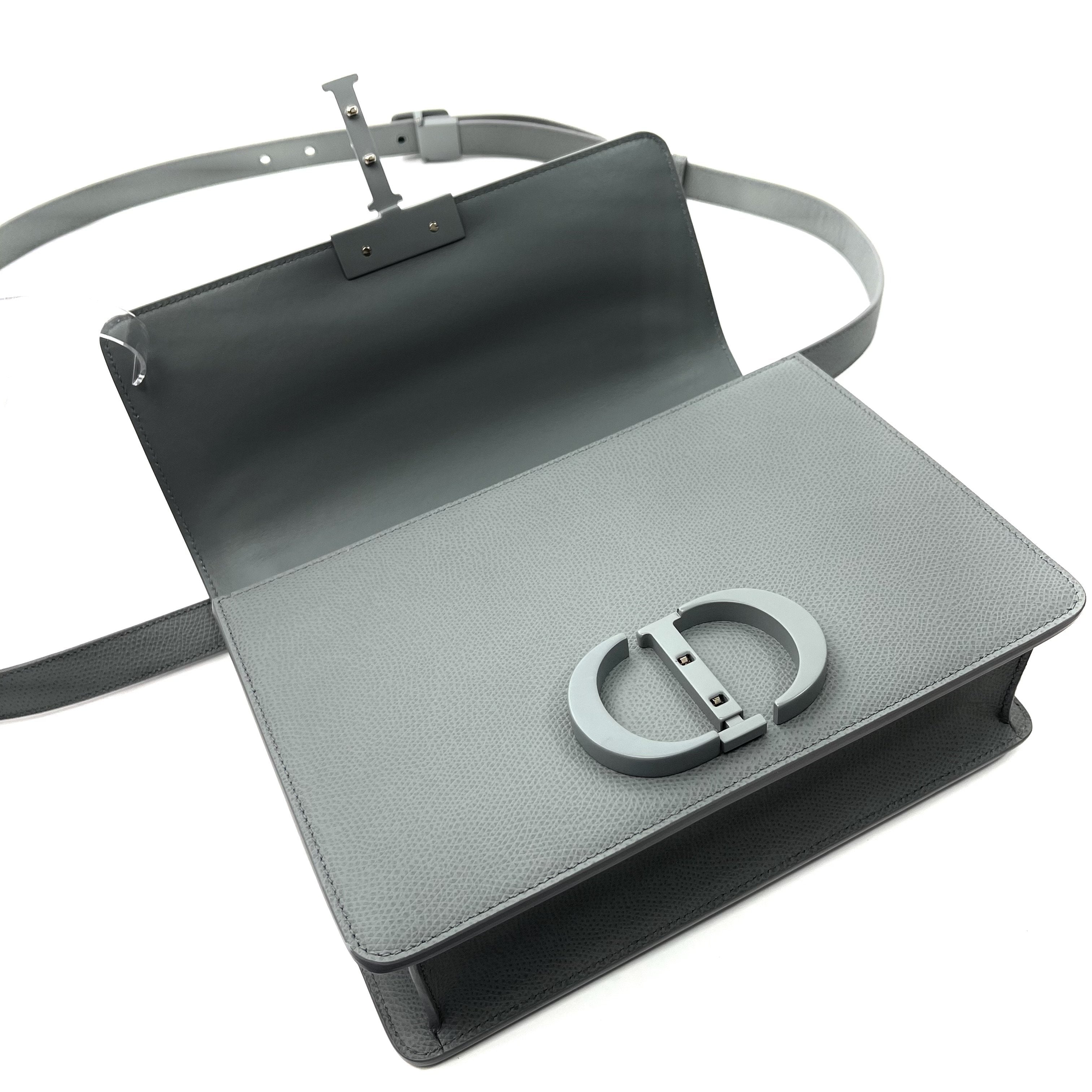 Dior 30 Montaigne Bag Ultramatte Gray Leather
