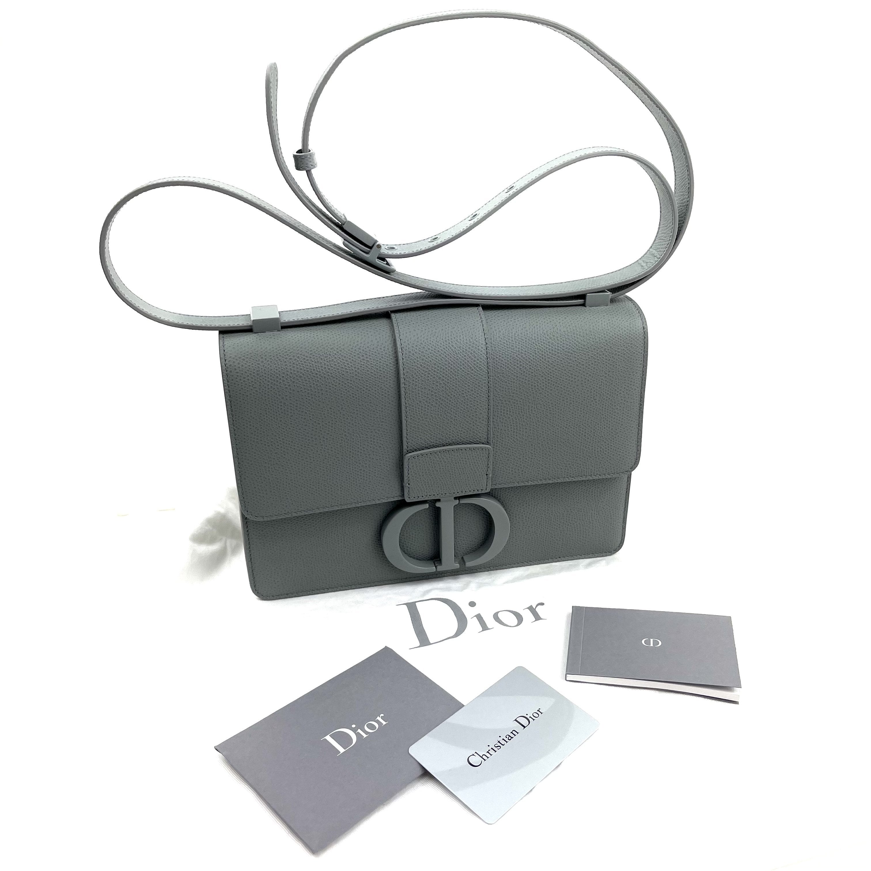 Dior 30 Montaigne Bag Ultramatte Gray Leather