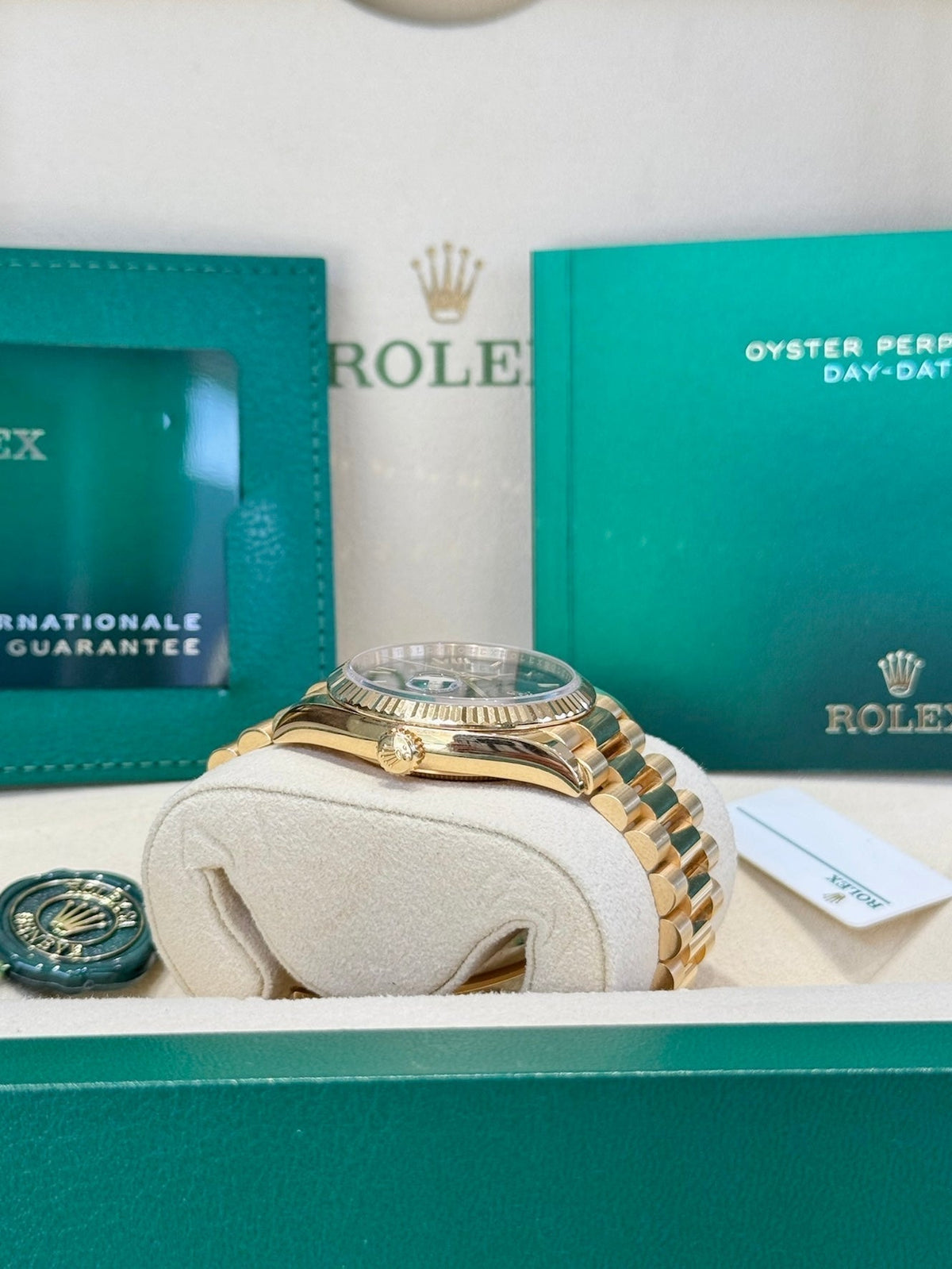 Rolex Day-Date 36 128238 Green Ombre Dial Watch