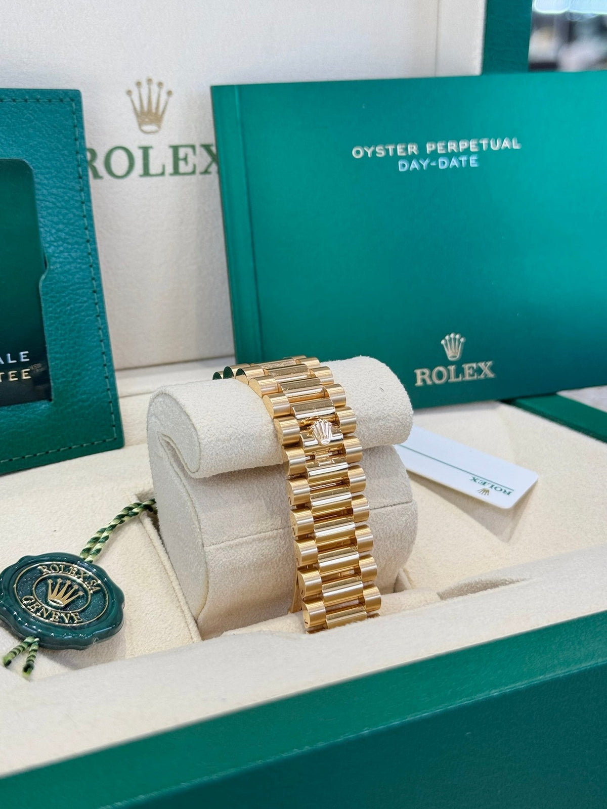 Rolex Day-Date 36 128238 Green Ombre Dial Watch