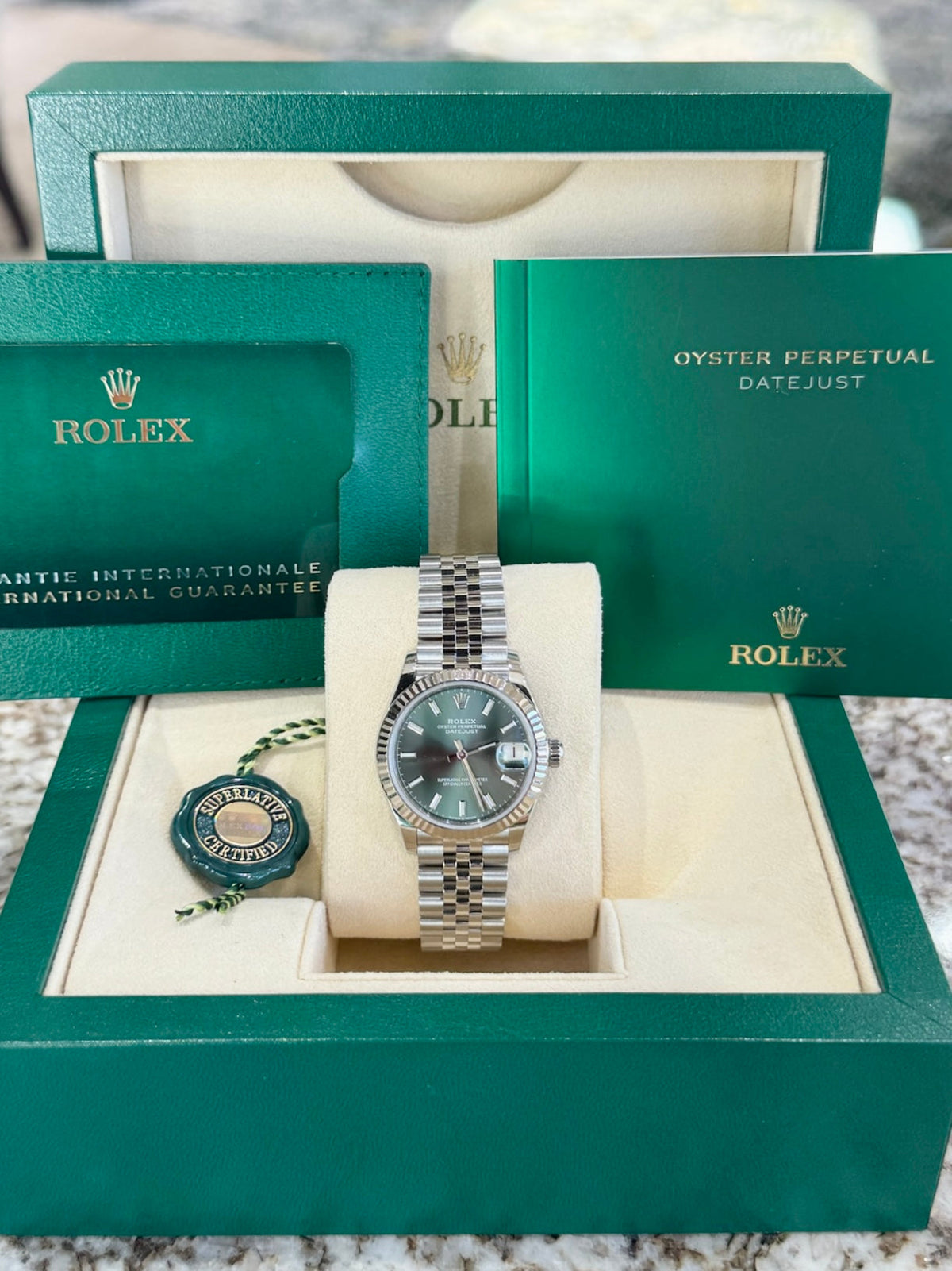 Rolex Datejust 31 278274 Mint Green Dial Watch