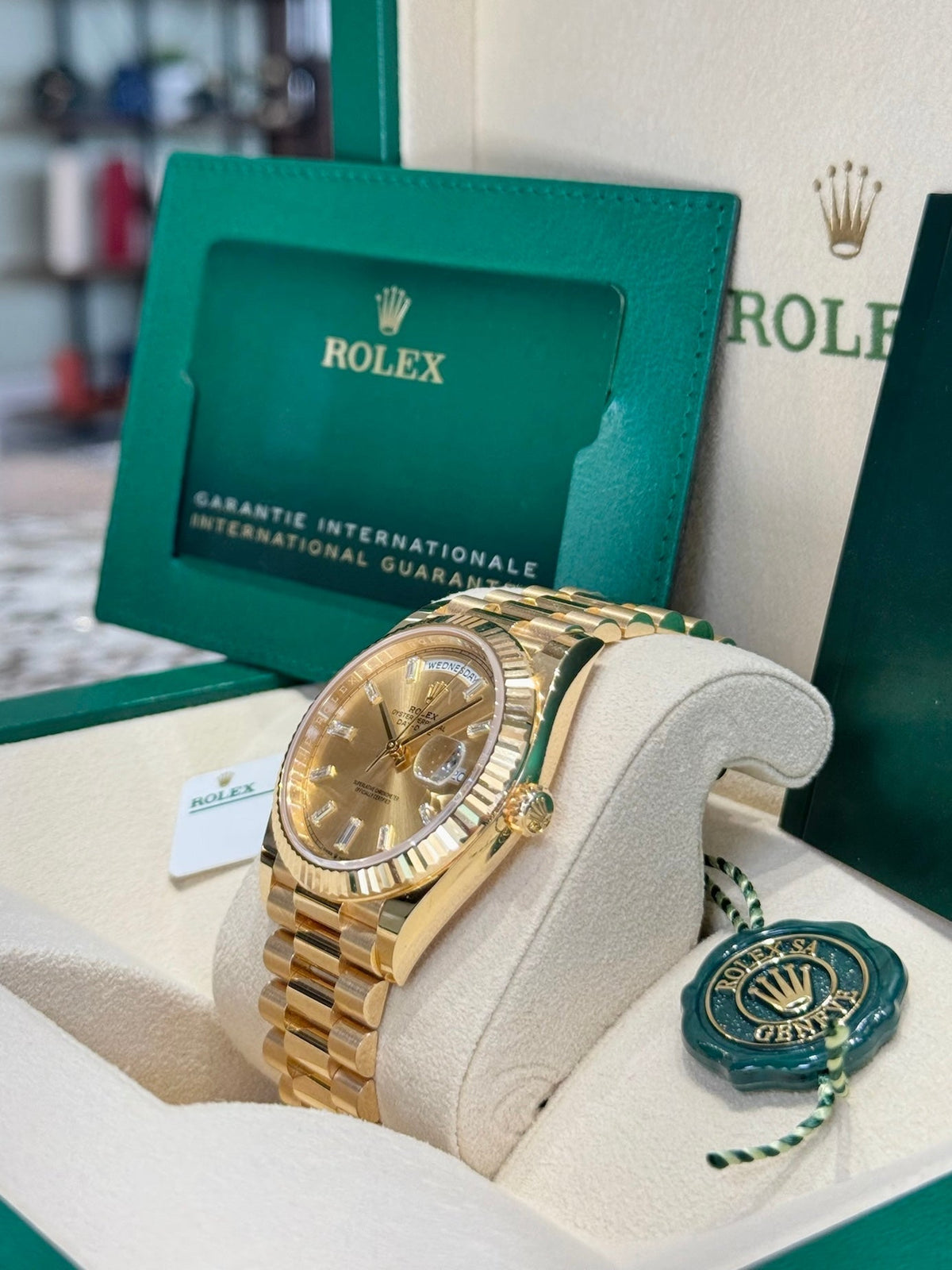 Rolex Day-Date 40 228238 Champagne Diamond Dial Watch