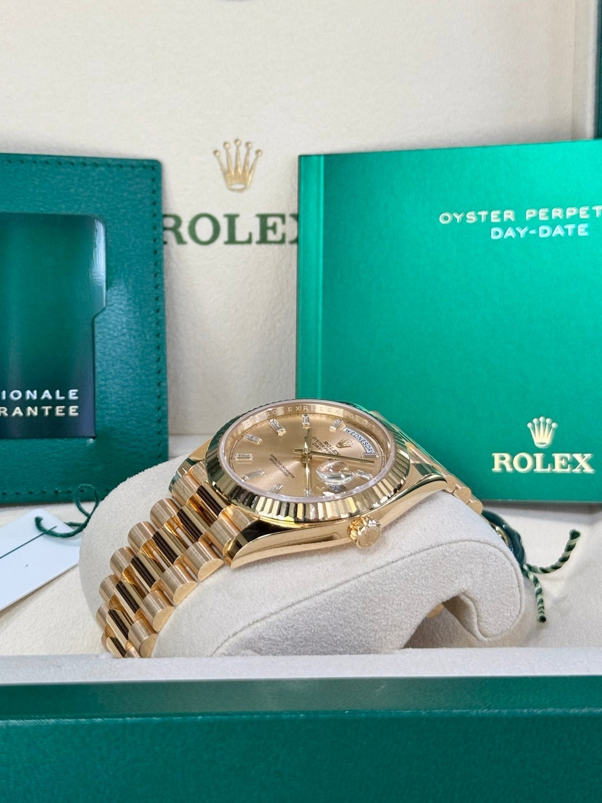 Rolex Day-Date 40 228238 Champagne Diamond Dial Watch