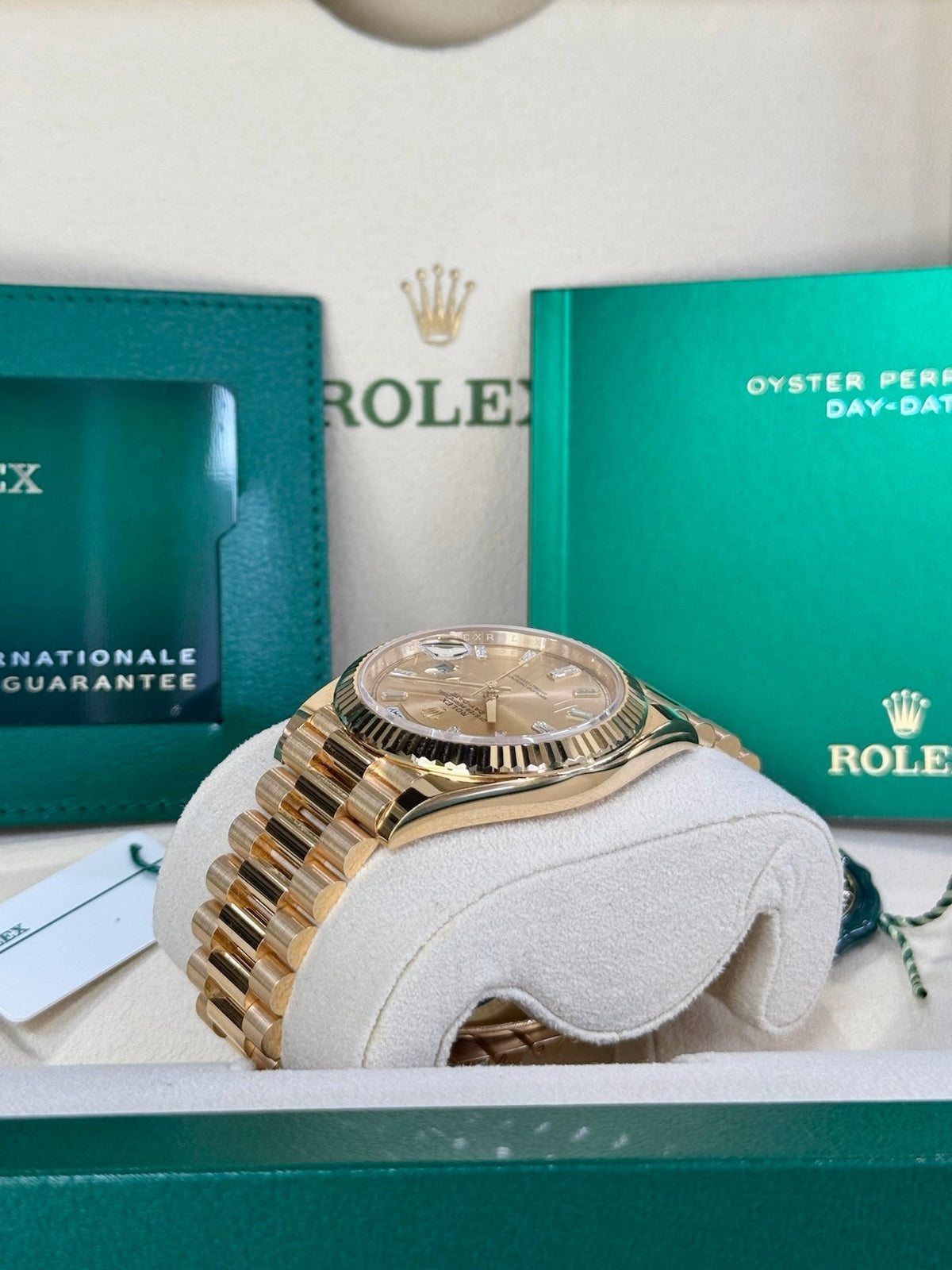 Rolex Day-Date 40 228238 Champagne Diamond Dial Watch
