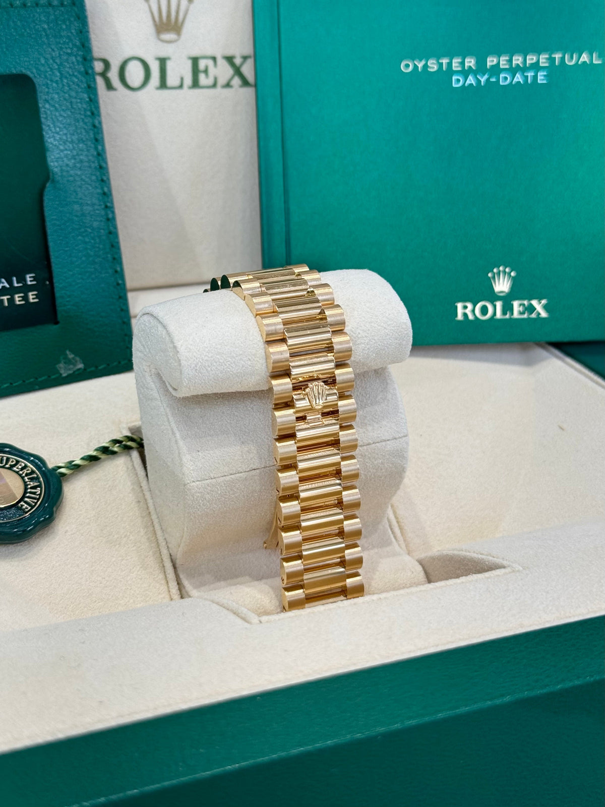 Rolex Day-Date 36 128348RBR Champagne Diamond Dial Watch