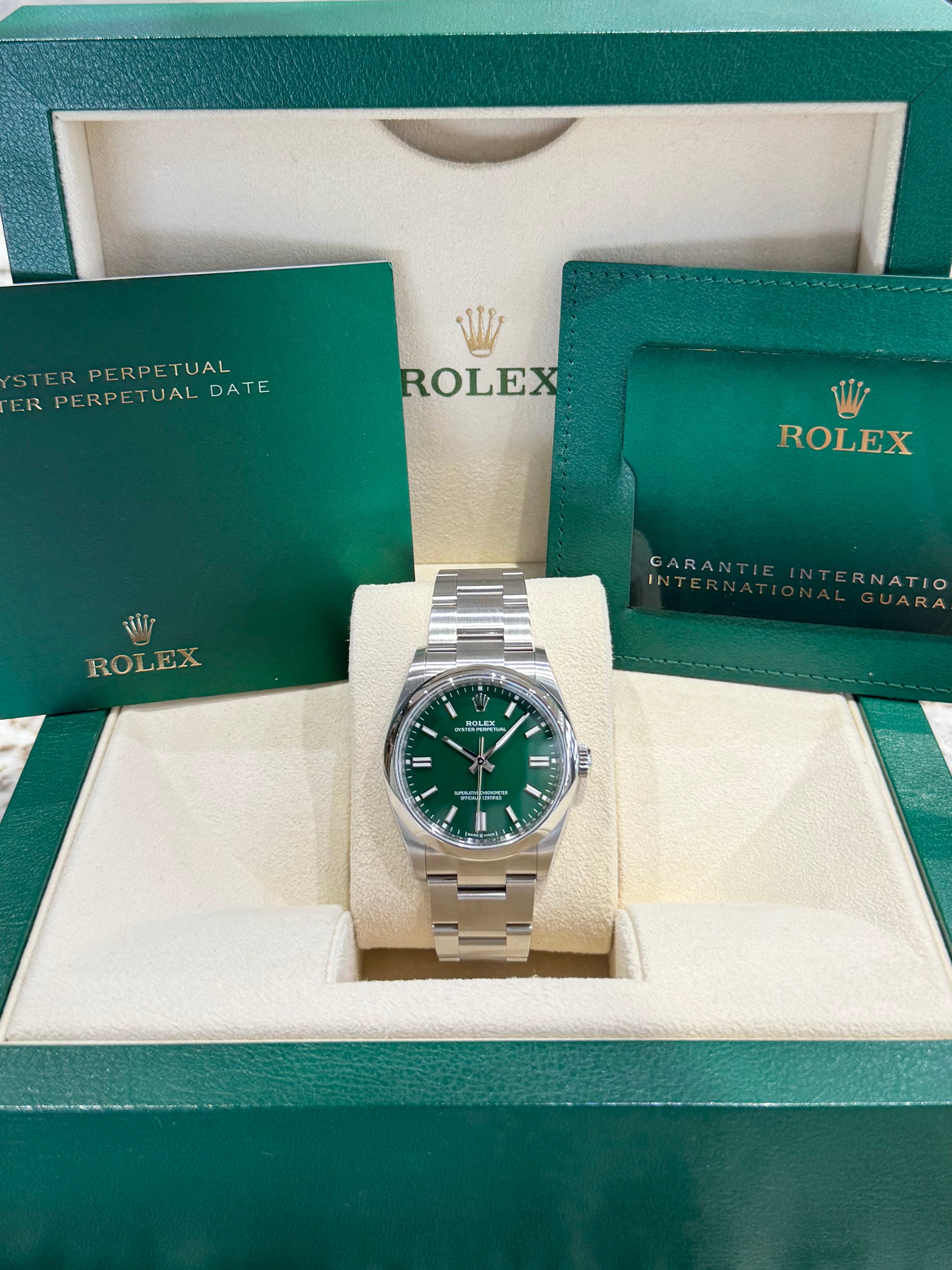 Rolex Oyster Perpetual 36 126000 Green Dial Watch