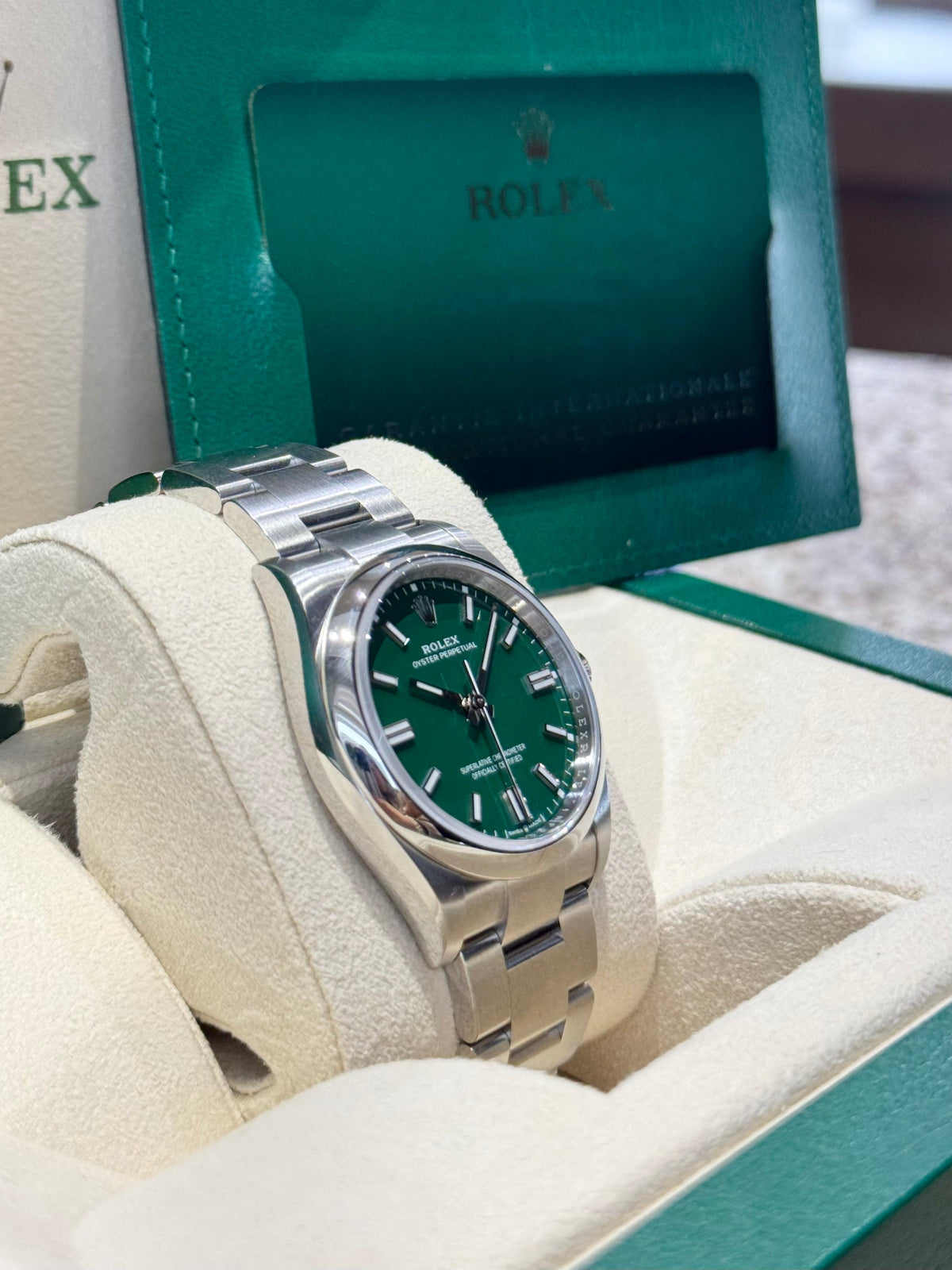 Rolex Oyster Perpetual 36 126000 Green Dial Watch