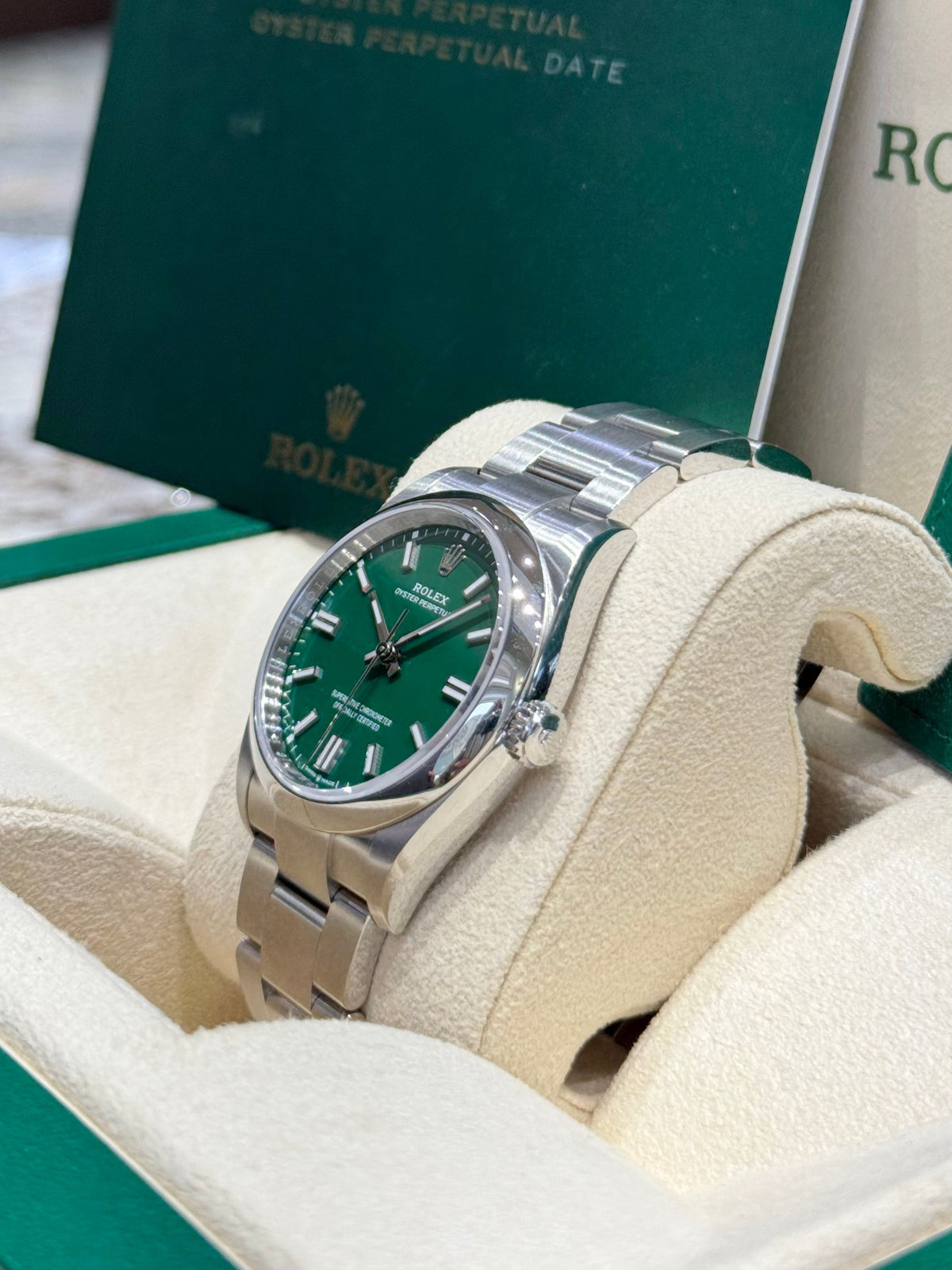 Rolex Oyster Perpetual 36 126000 Green Dial Watch