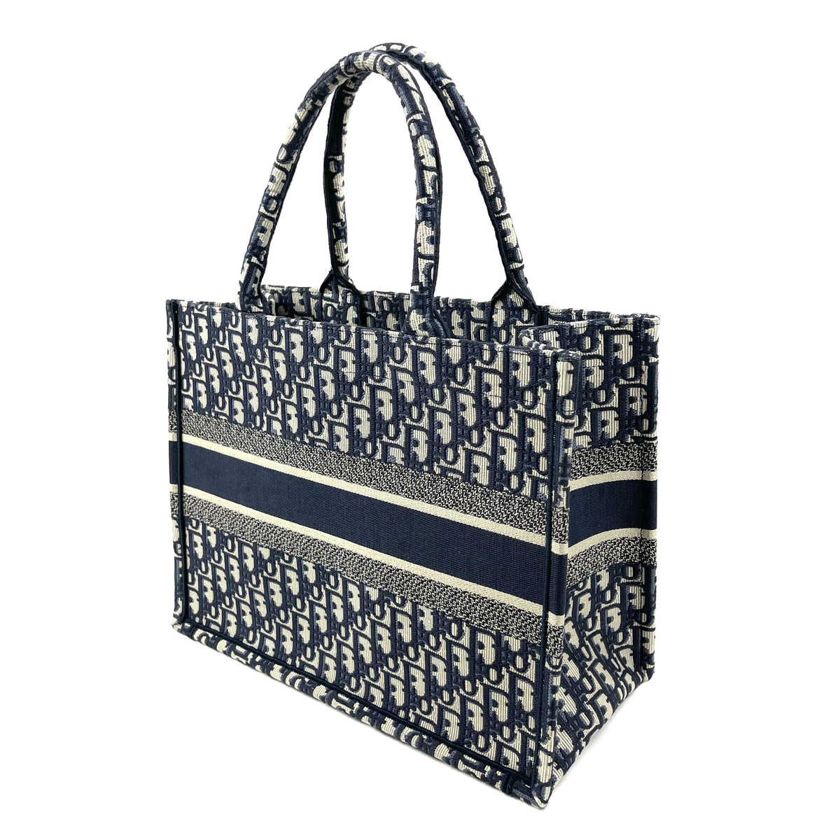 Christian Dior Small Book Tote Oblique Canvas Black/White
