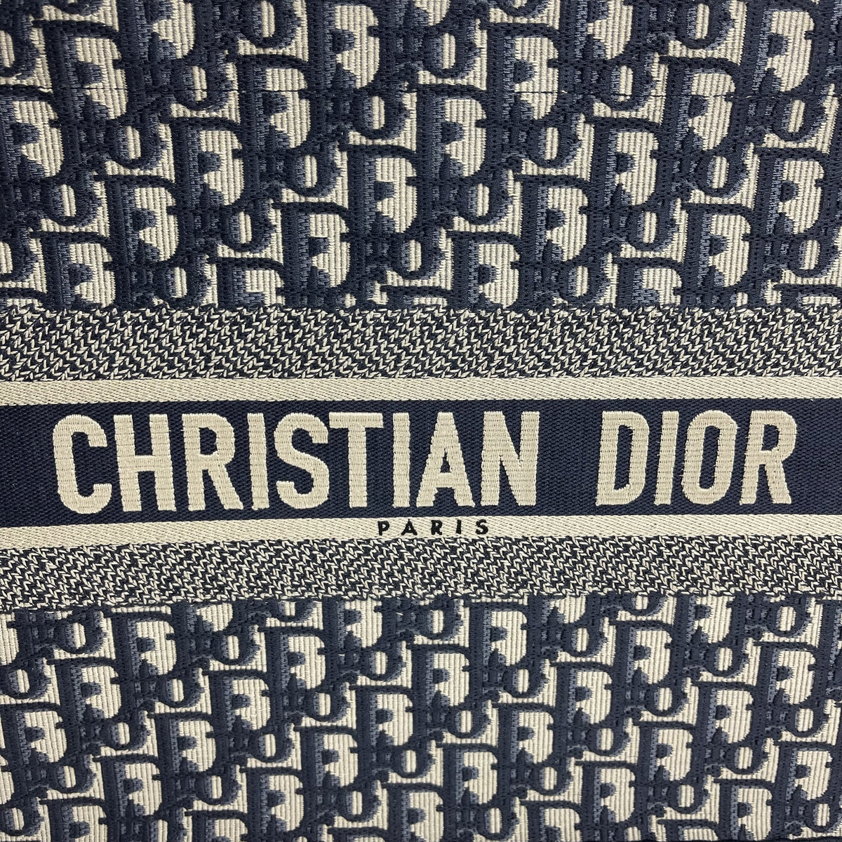 Christian Dior Small Book Tote Oblique Canvas Black/White