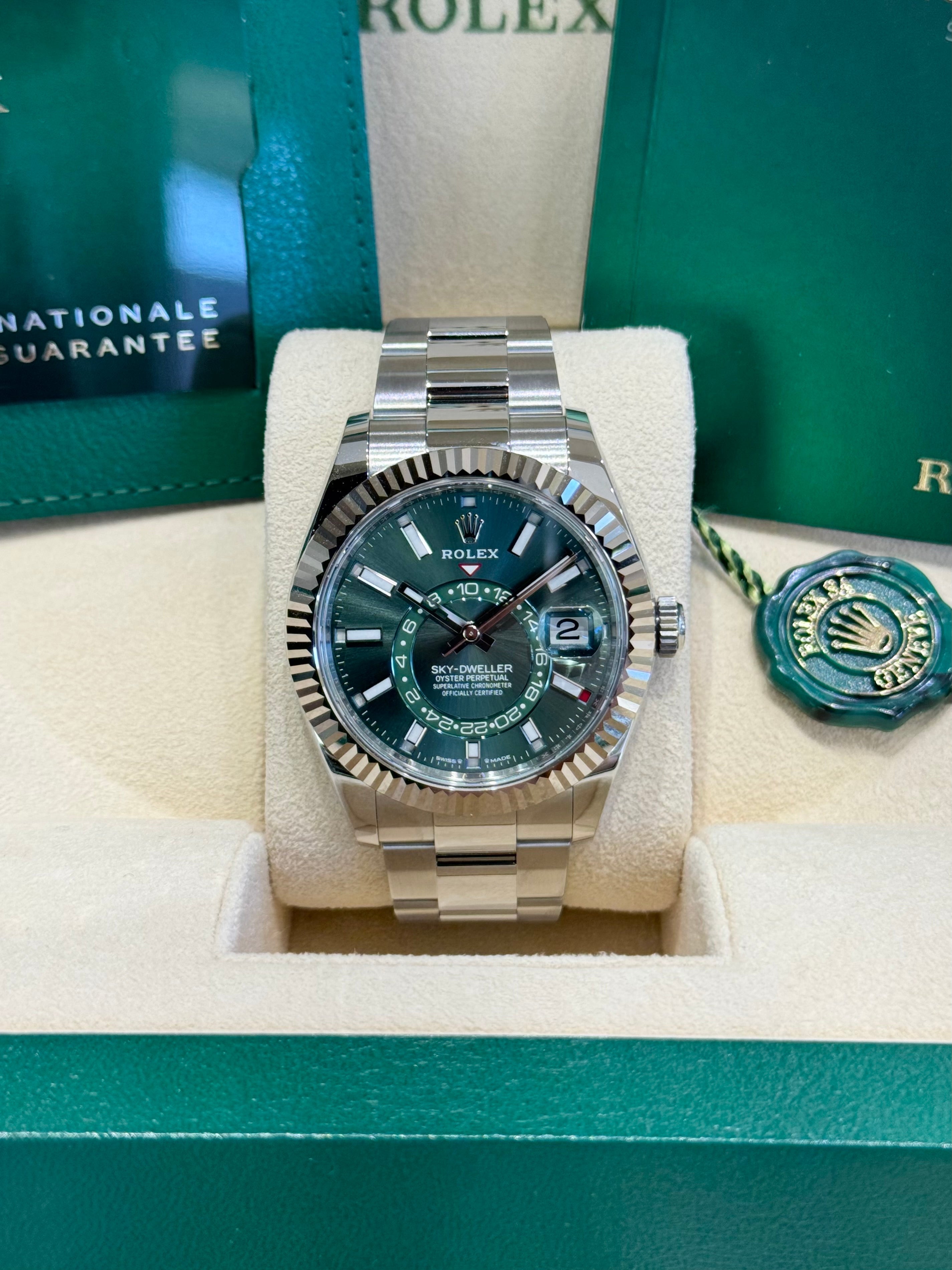 Rolex Sky-Dweller 42 336934 Mint Green Dial Watch