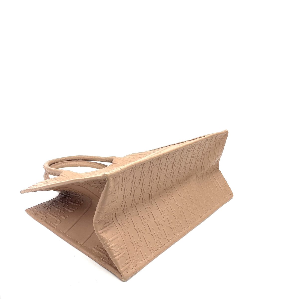 Dior Small Book Tote Beige Embossed Oblique Calfskin Leather