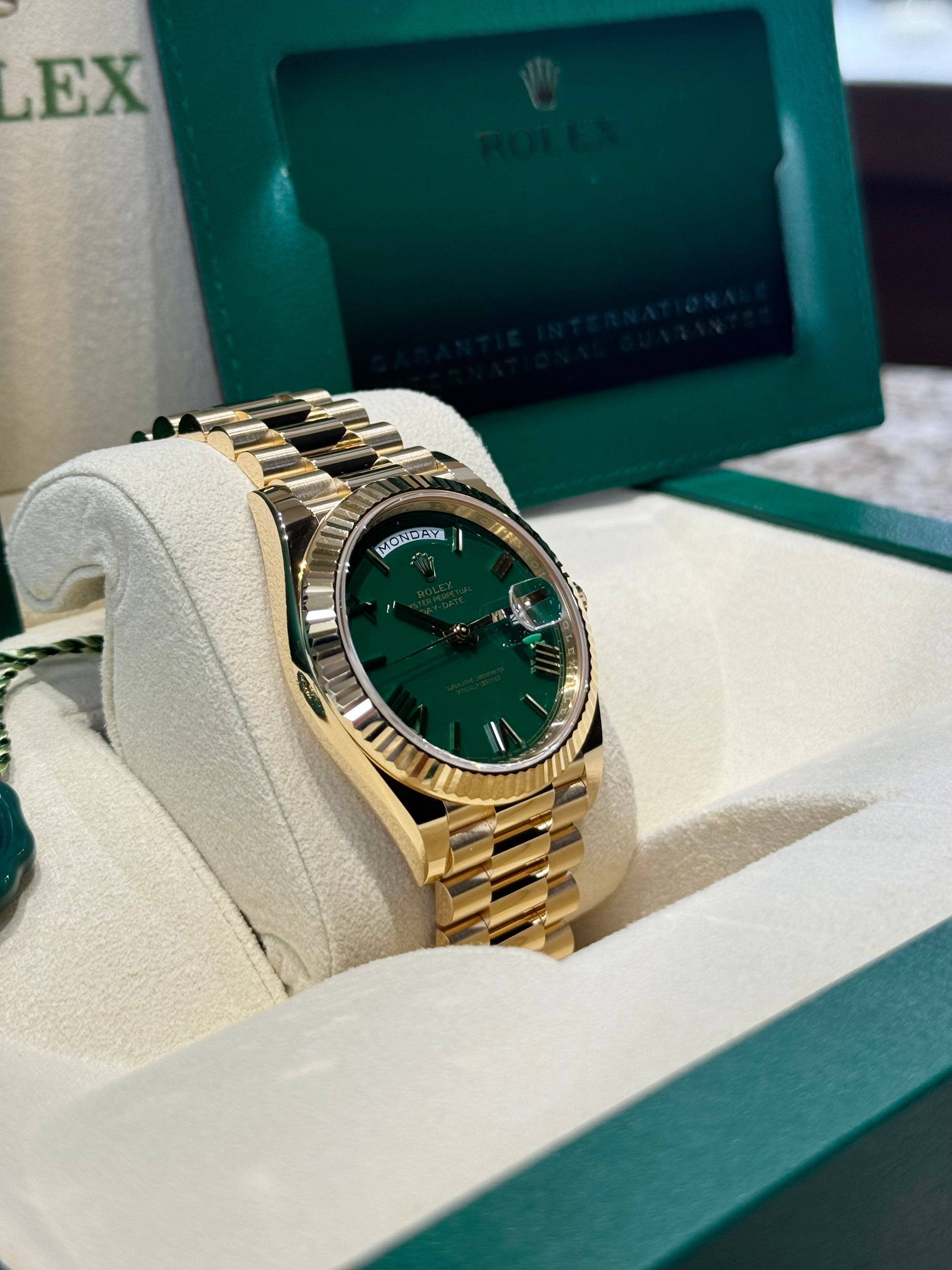 Rolex Day-Date 40 228238 Green Dial Watch