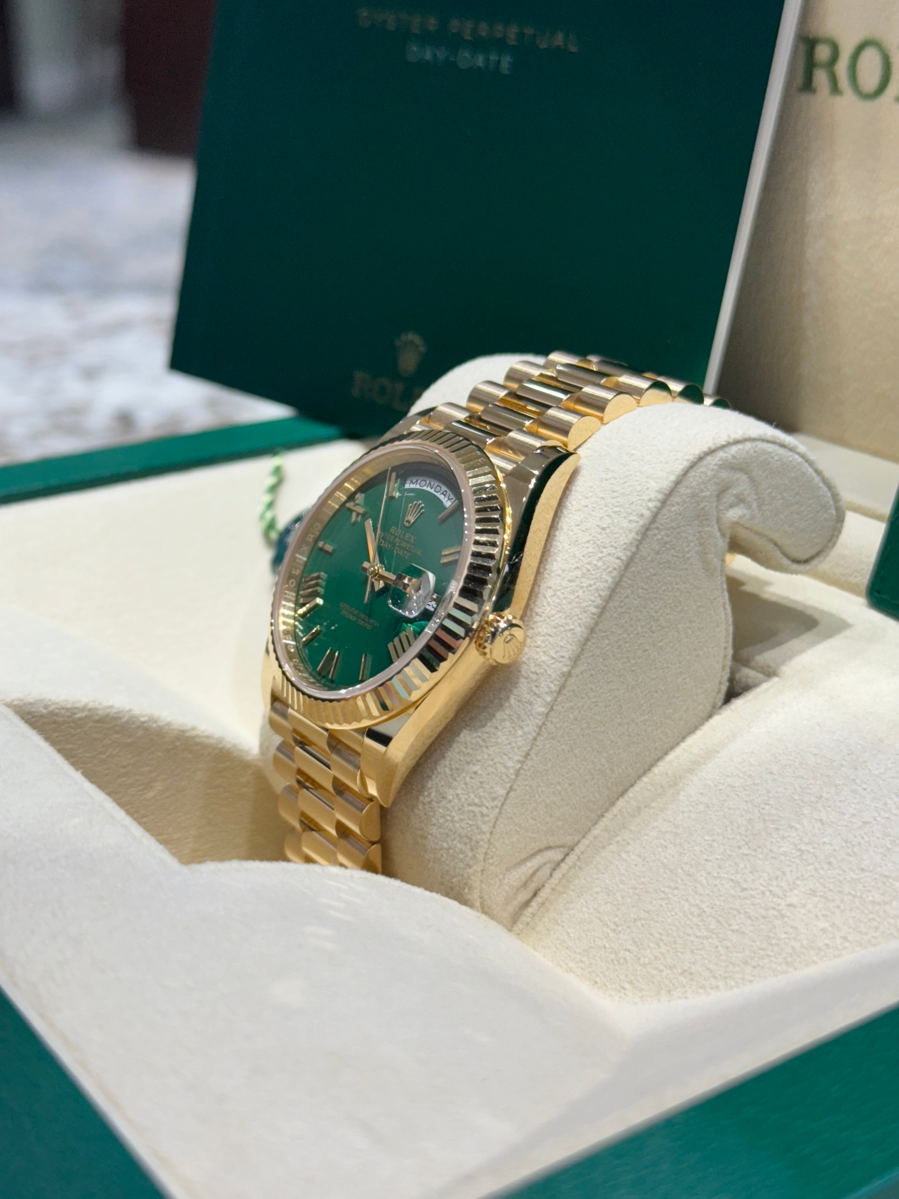 Rolex Day-Date 40 228238 Green Dial Watch