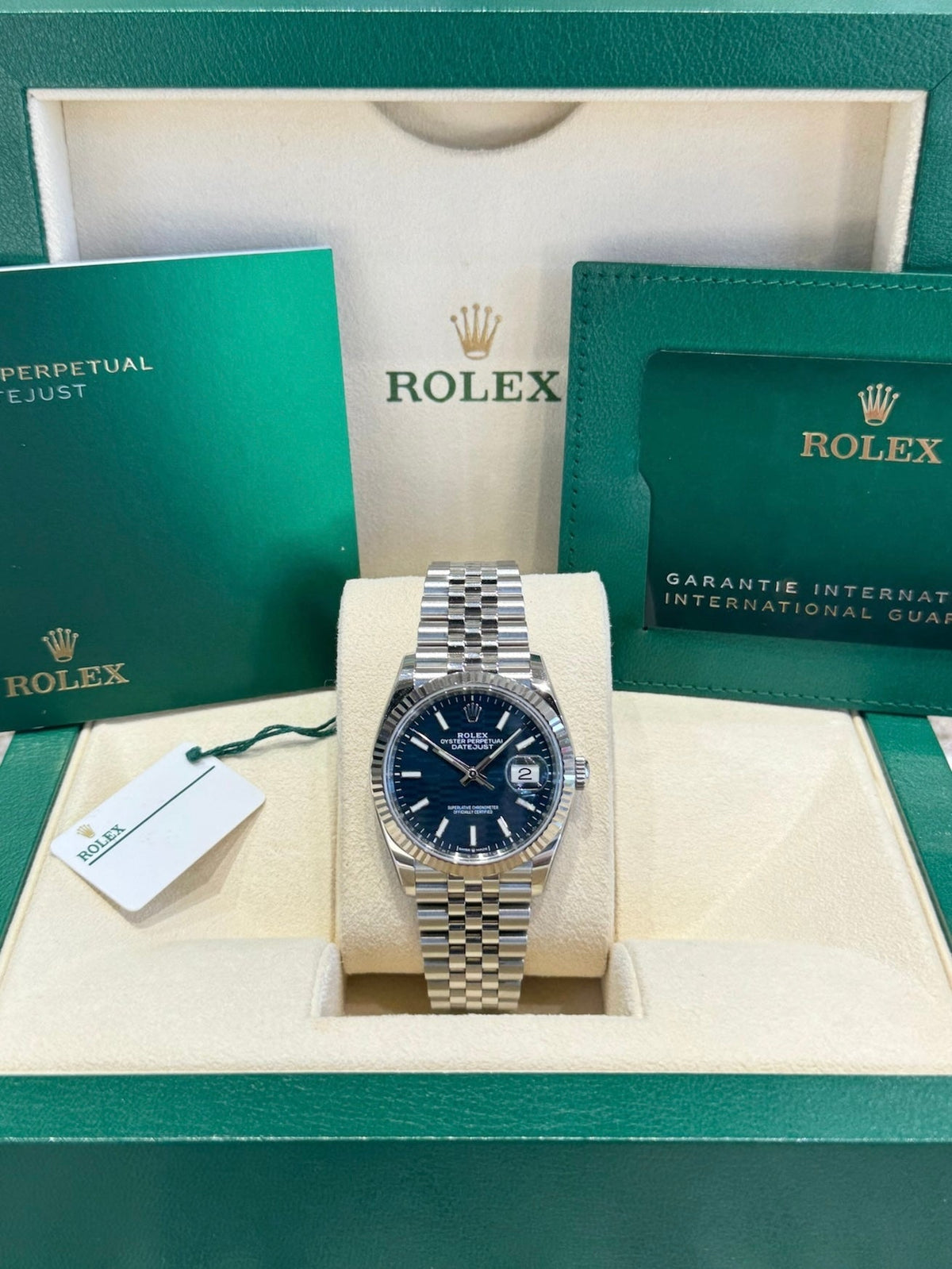 Rolex Datejust 36 126234 Blue Fluted Motif Dial Watch