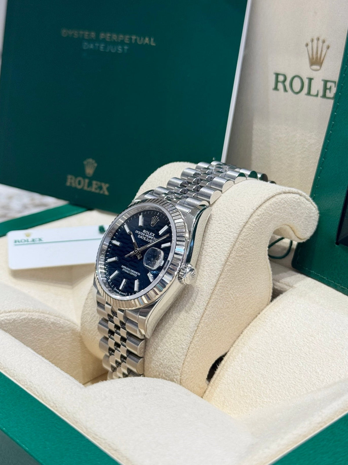 Rolex Datejust 36 126234 Blue Fluted Motif Dial Watch