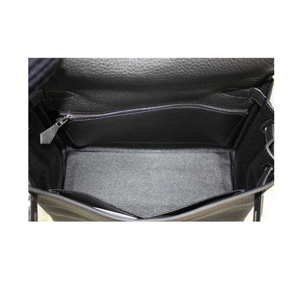 Hermes Kelly 28 Black Togo Leather Palladium Hardware