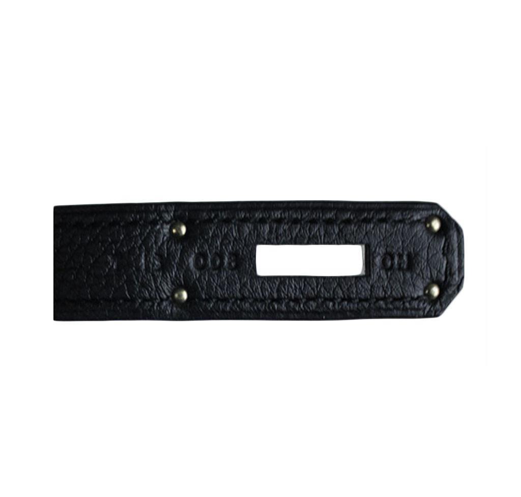 Hermes Kelly 28 Black Togo Leather Palladium Hardware