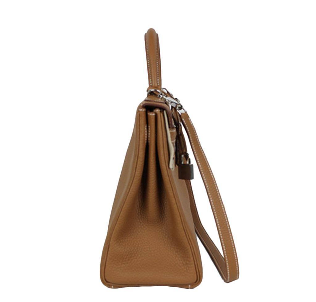 Hermes Kelly 32 Gold Togo Leather Palladium Hardware