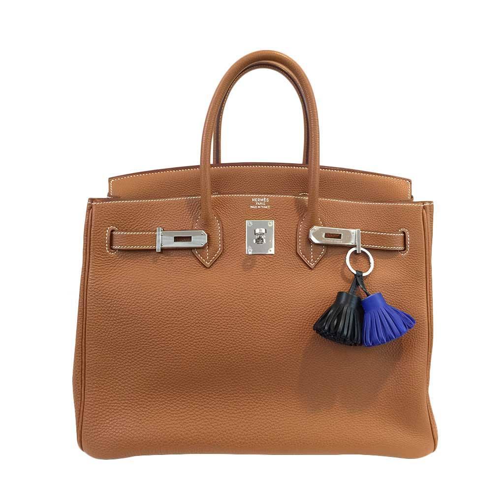 Hermes Birkin 35 Gold Clemence Leather Palladium Hardware