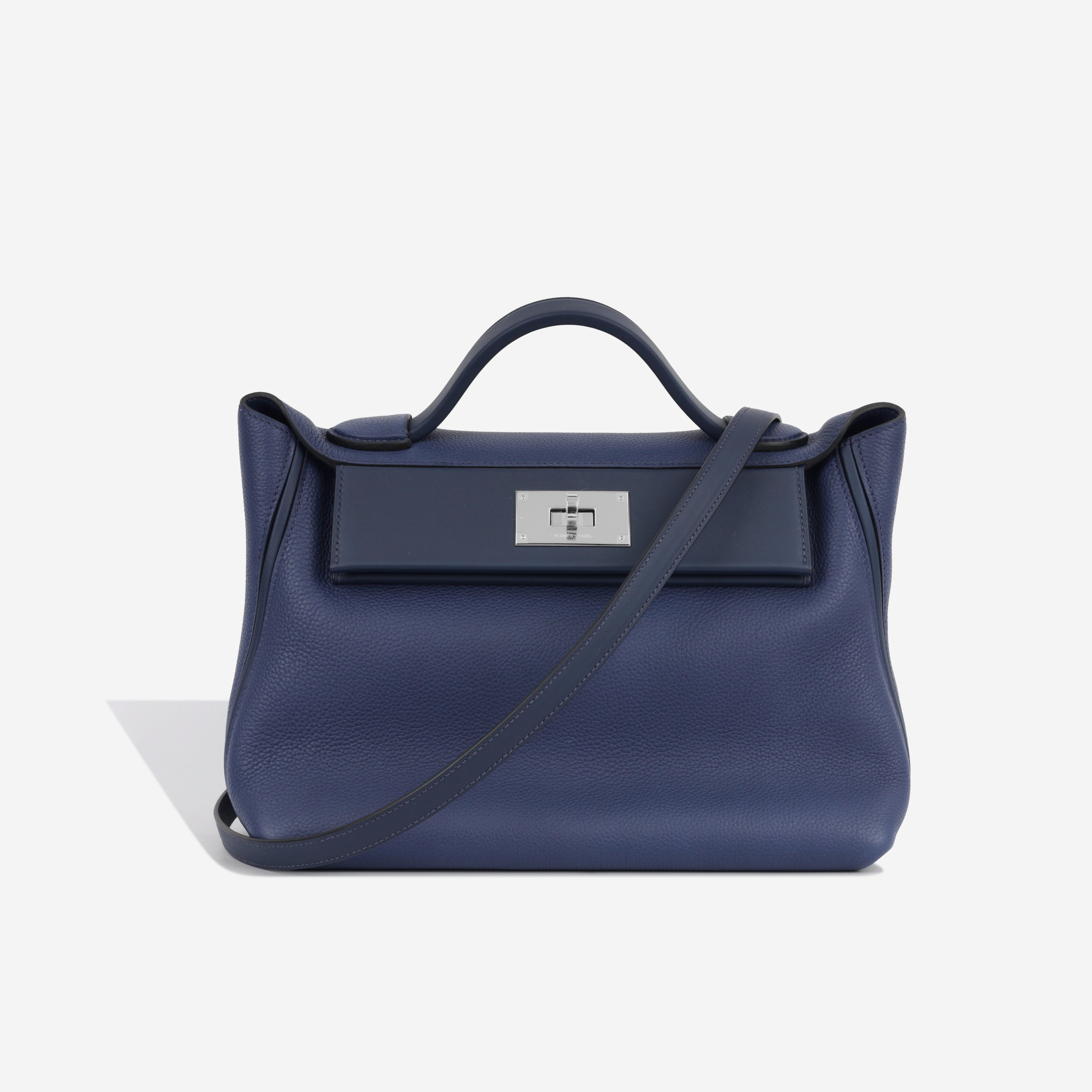 Hermès 24/24 29 Bag in Bleu Marine Togo Leather with Palladium Hardware