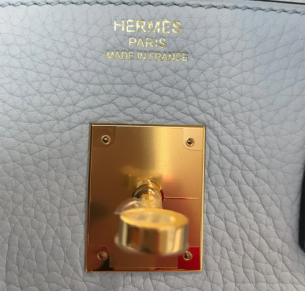 Hermes Birkin 35 Bleu Pale Clemence Leather Gold Hardware